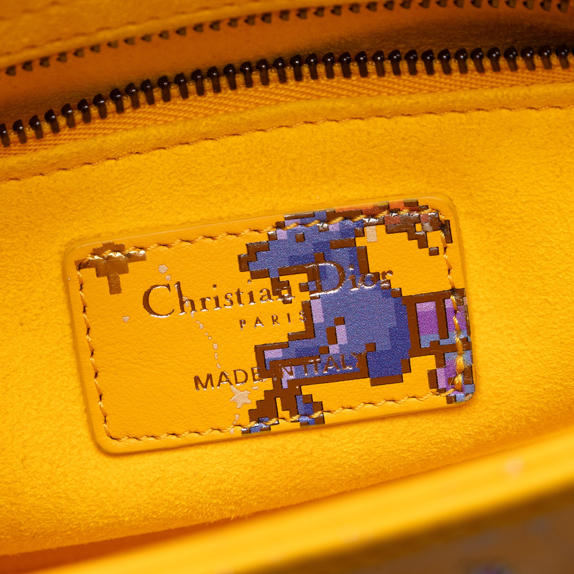 Dior Small Calfskin Pixel Zodiac Lady Dior Yellow