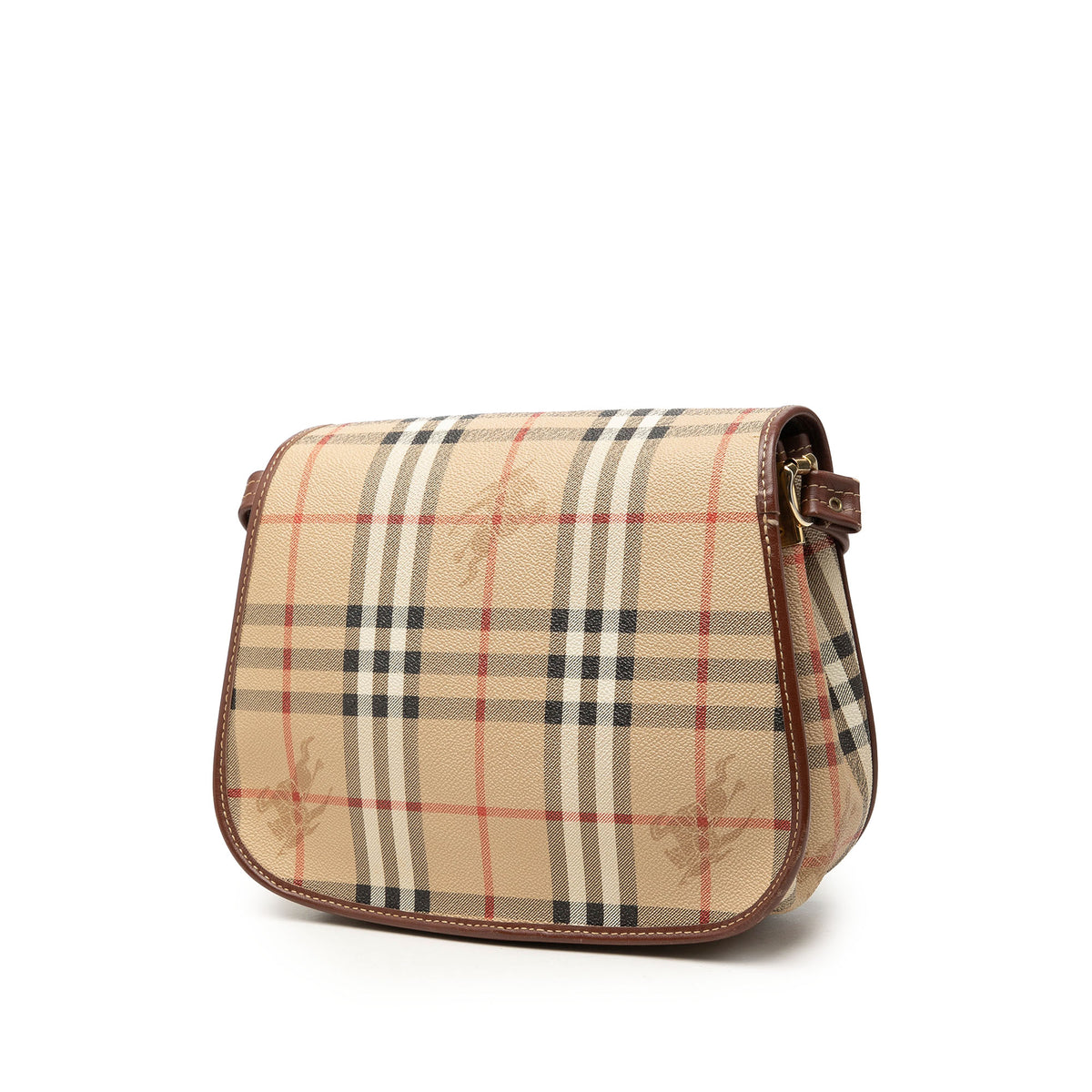 Burberry Haymarket Check Coated Canvas Crossbody Beige