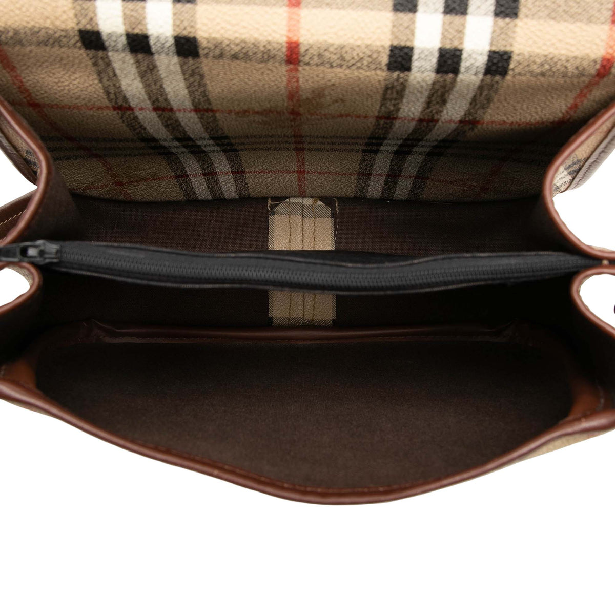 Burberry Haymarket Check Coated Canvas Crossbody Beige