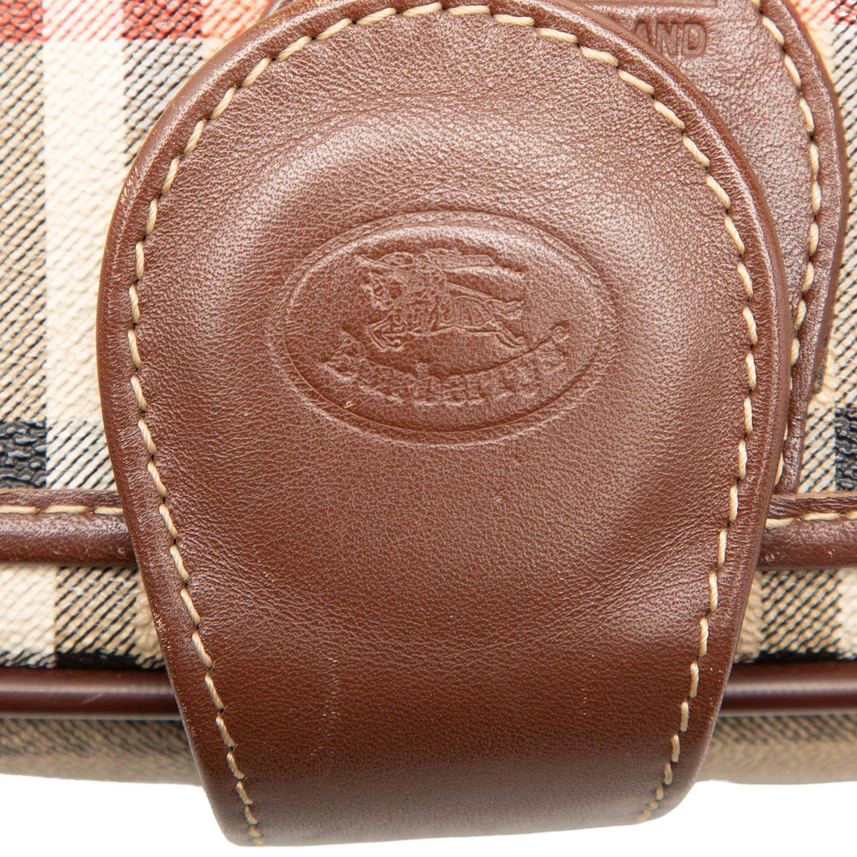 Burberry Haymarket Check Coated Canvas Crossbody Beige