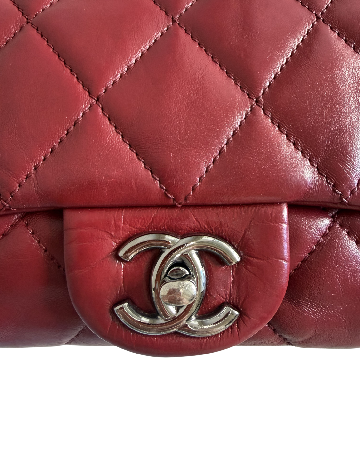 CHANEL MAXI LAMBSKIN 3 ACCORDION FLAP SHOULDER BAG