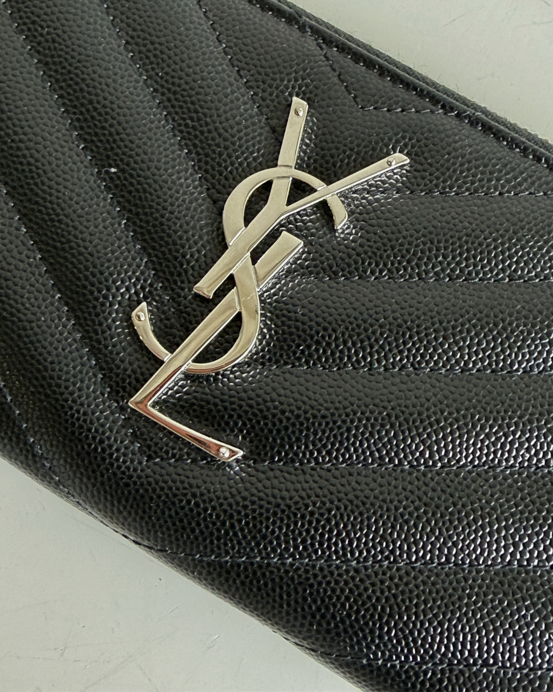 Saint Laurent Womens Monogram Matelasse Leather Zip-around Wallet
