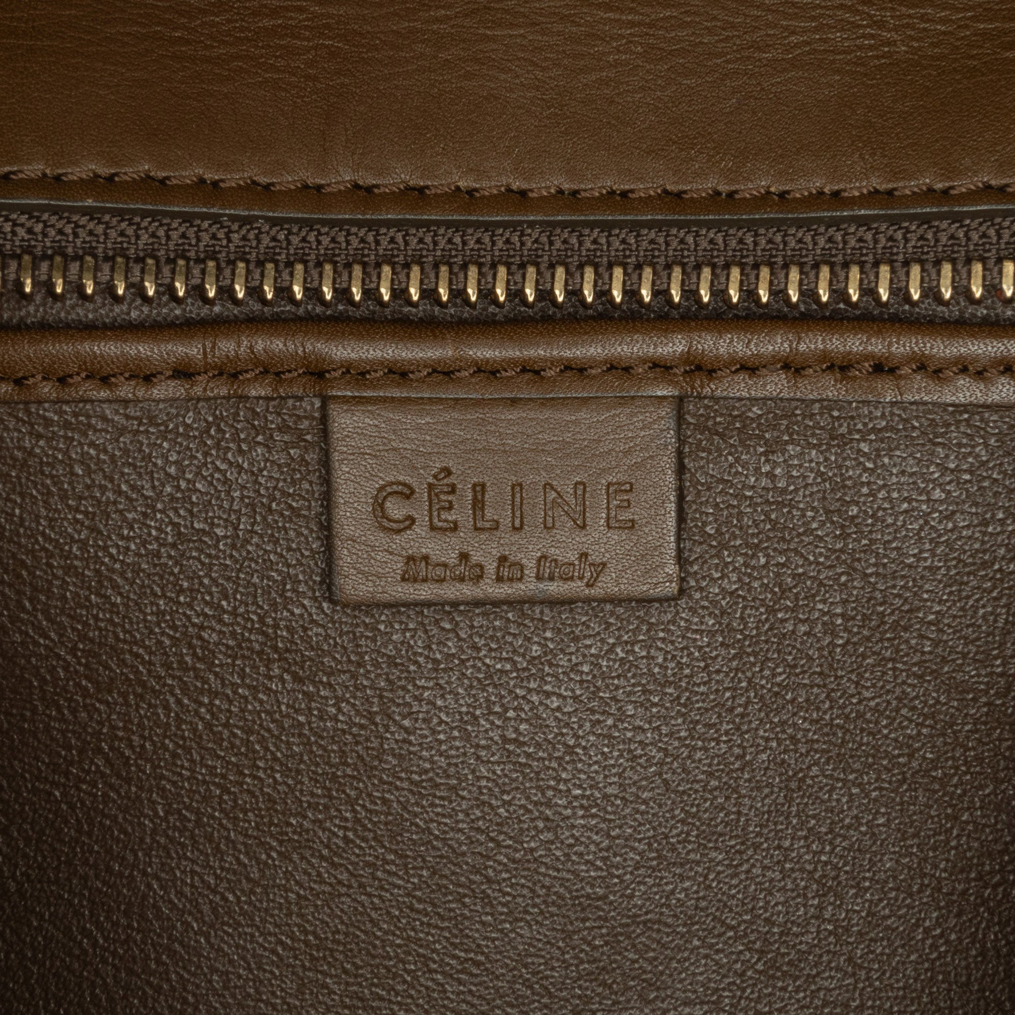 Celine Nano Tricolor Leather Luggage Tote In Brown