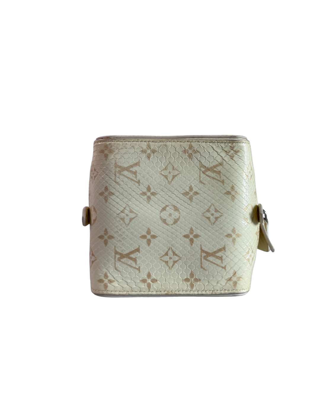 Louis Vuitton White Monogram Shiny Python Square Bag