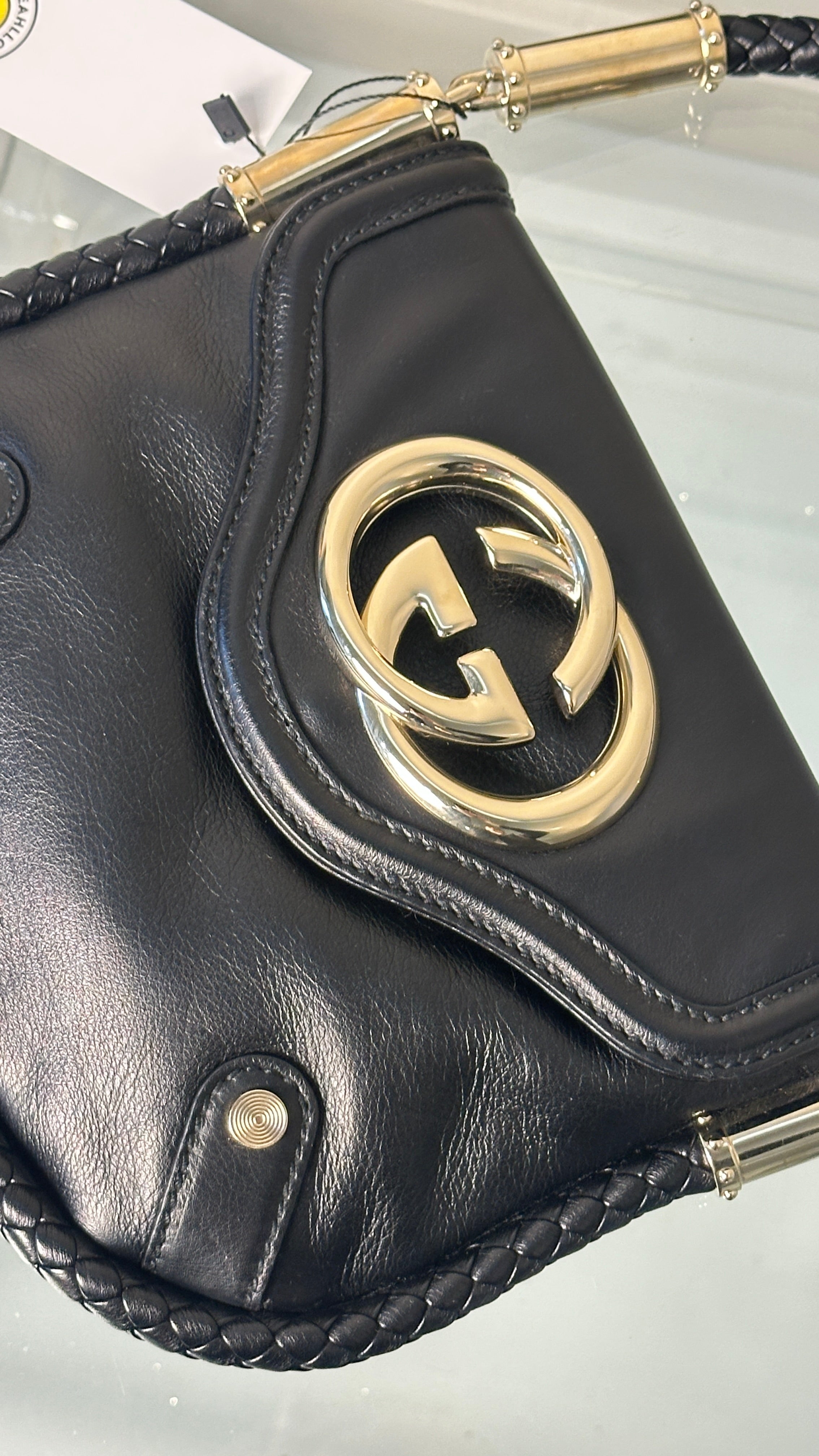 GUCCI BRITT TASSEL HANDBAG IN BLACK