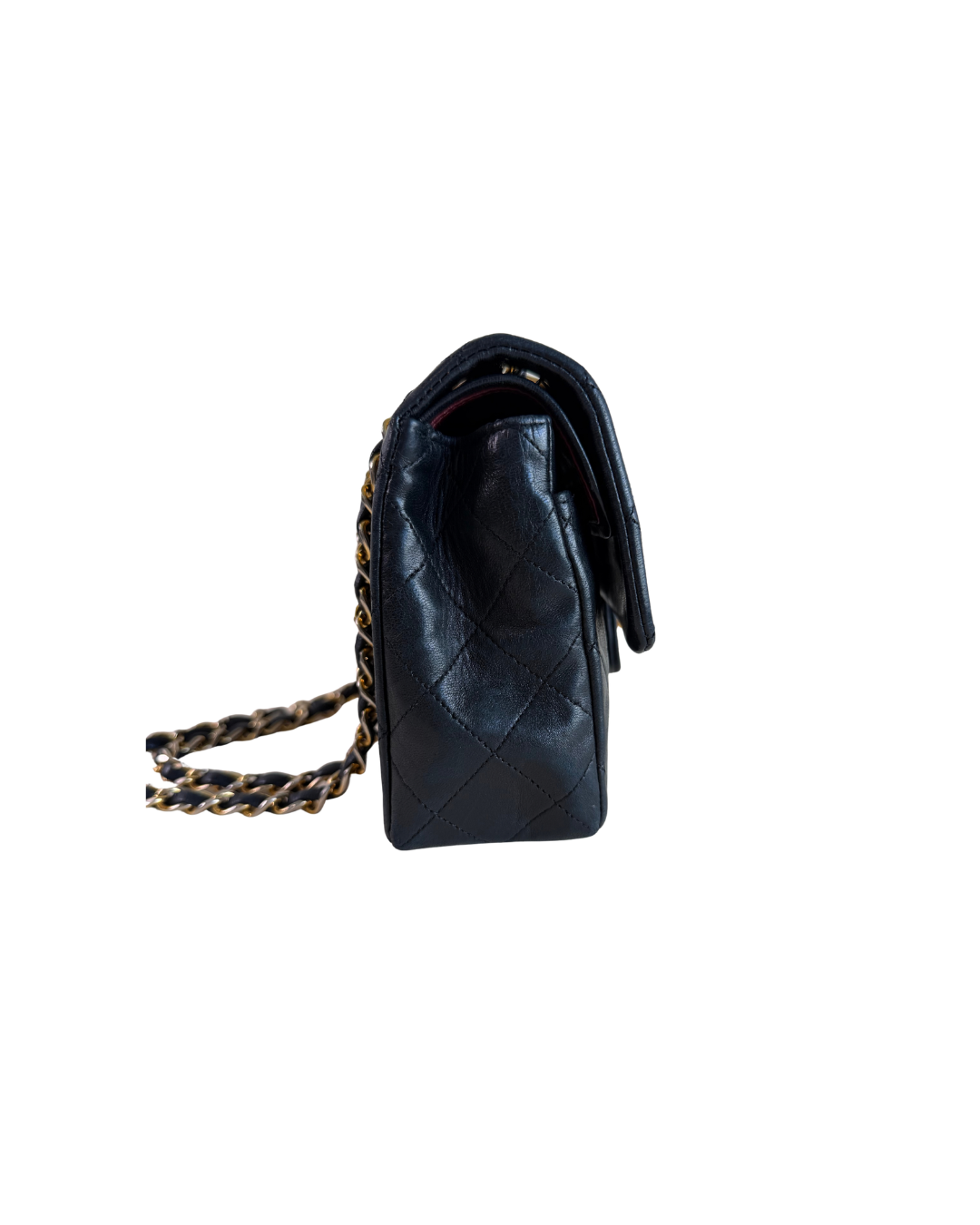 Chanel Small Double Flap Lambskin in Black - vintage gold hardwere