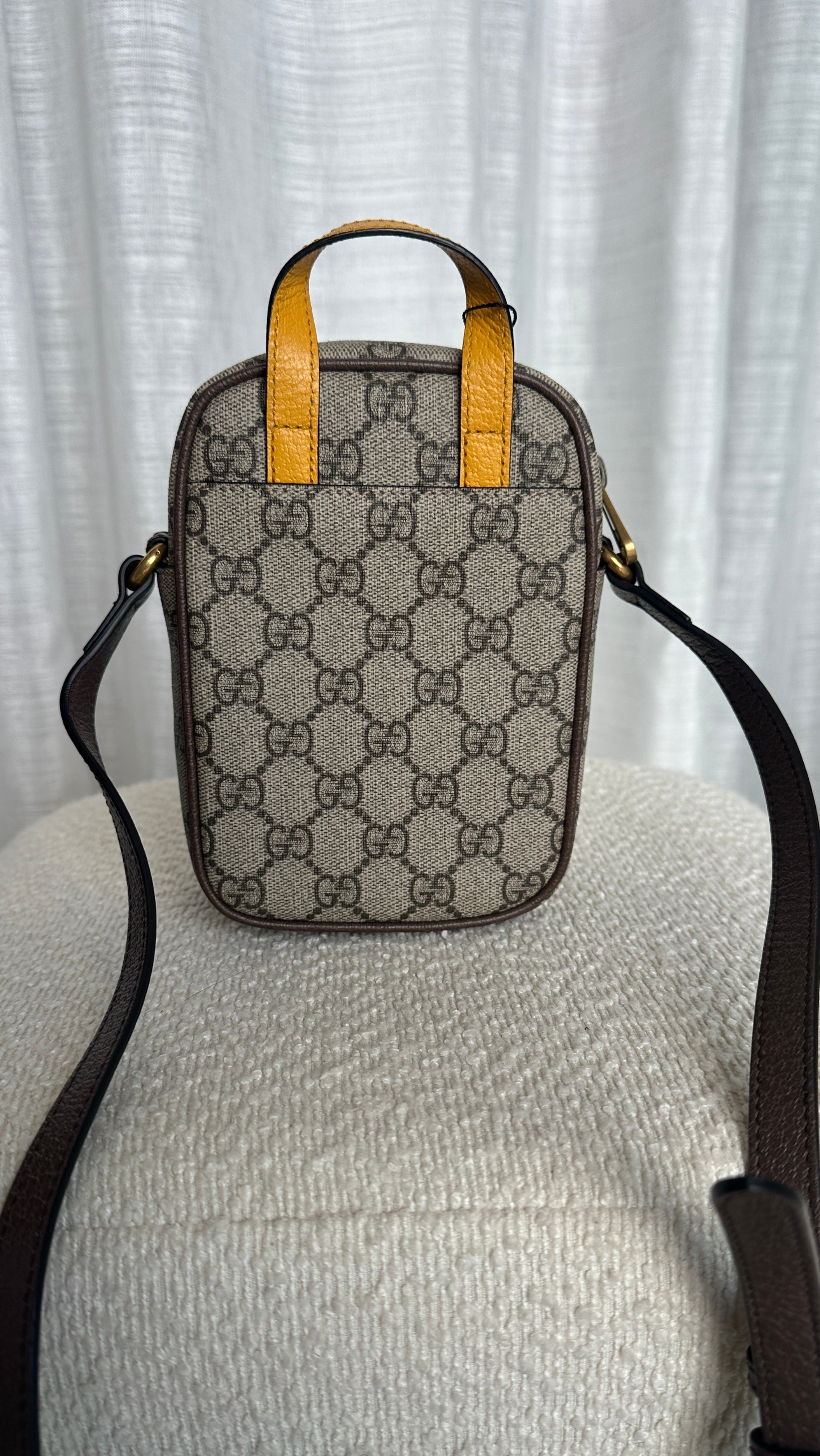 GUCCI NEO VINTAGE SUPREME MINI CROSSBODY BAG IN BROWN