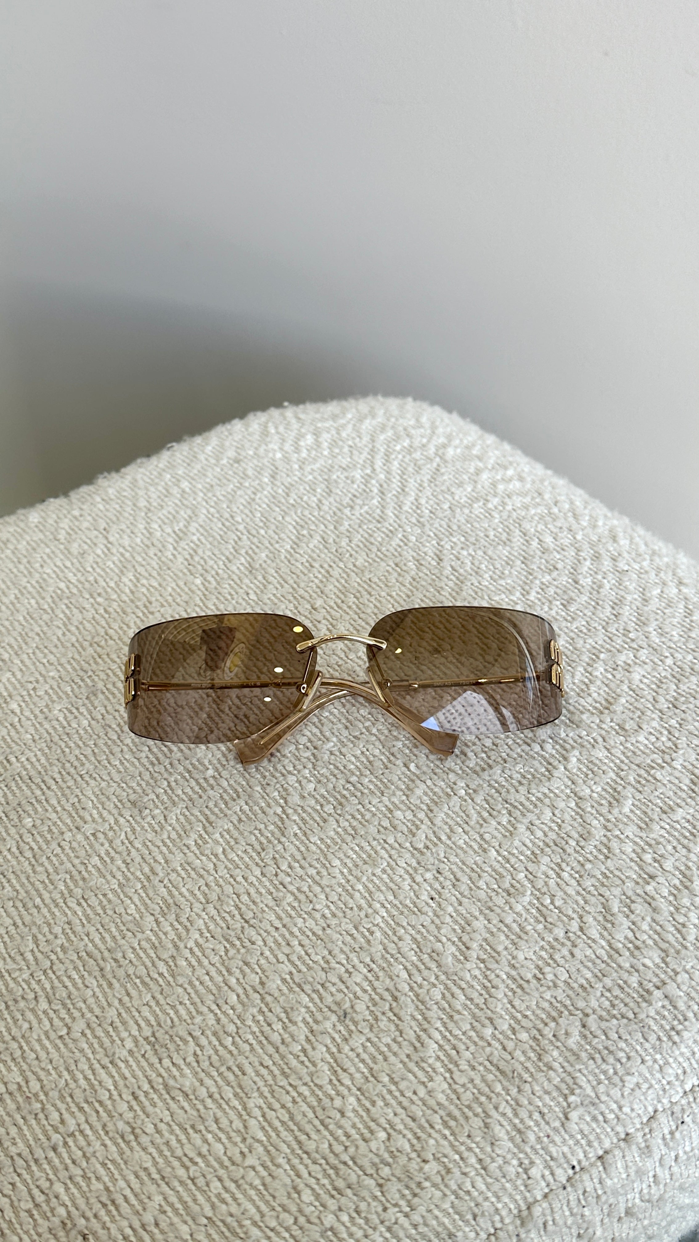 MIU MIU AUBE SUNGLASSES IN ROSE GOLD
