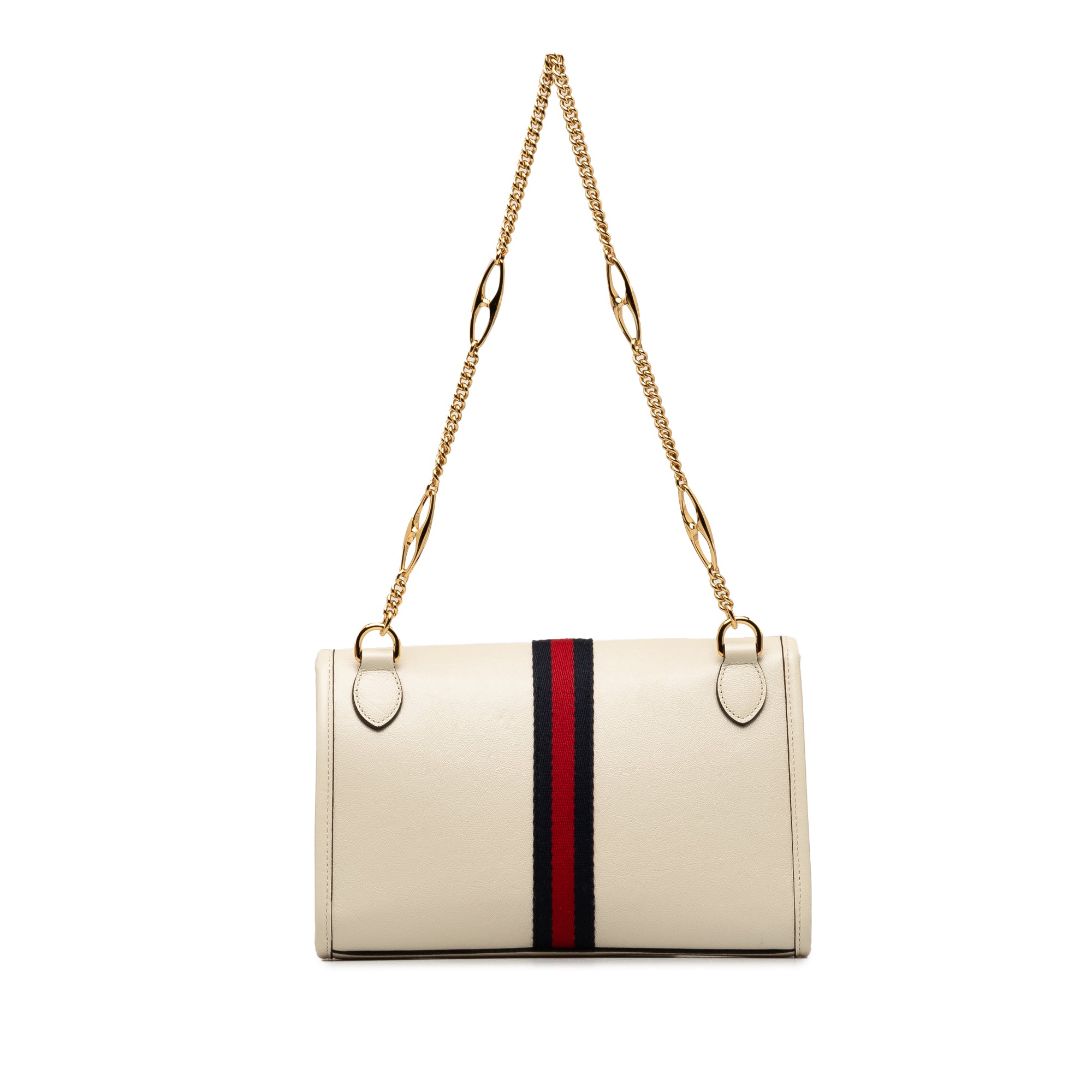 Gucci Small Rajah Web Chain Crossbody Bag In White