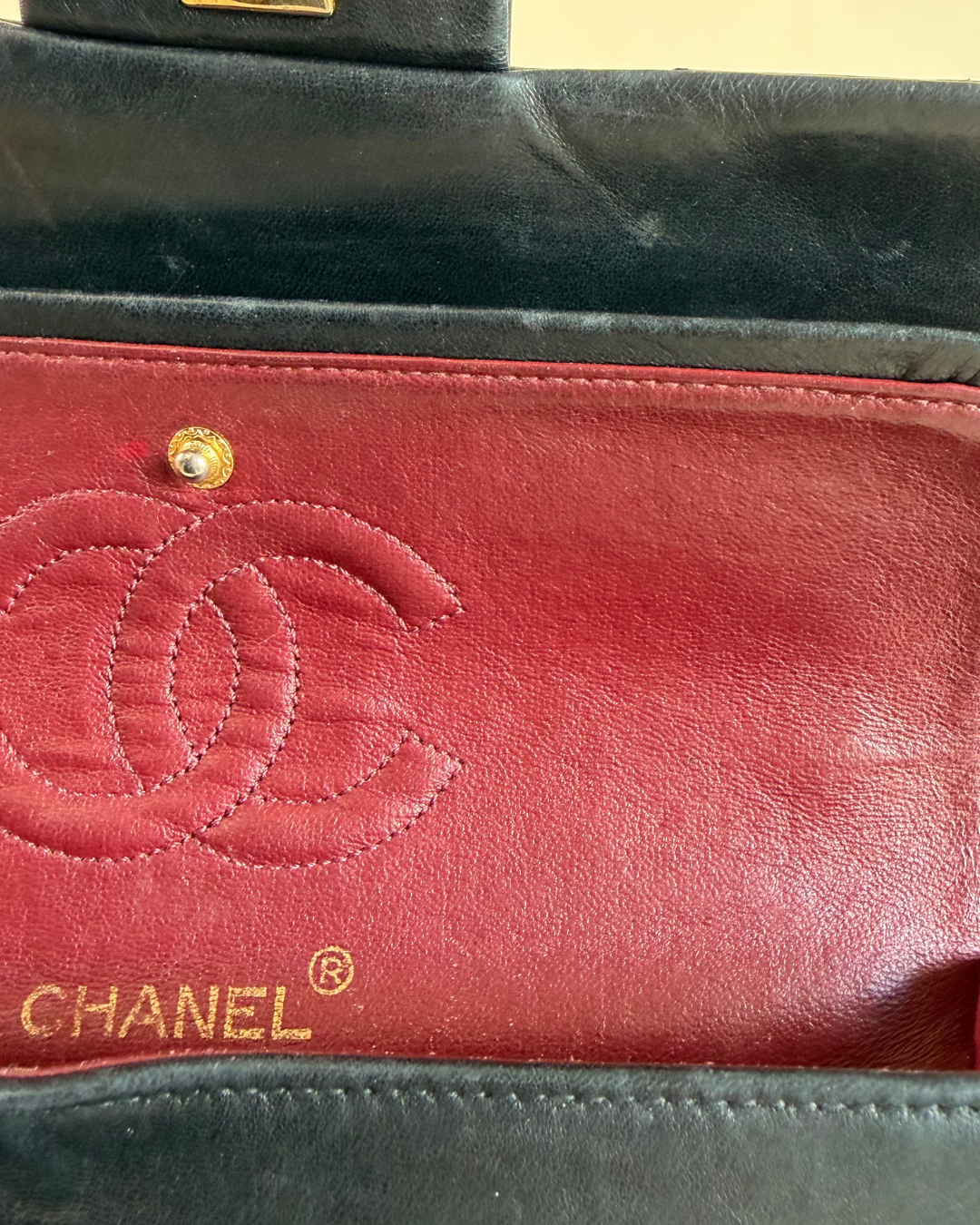 Chanel Small Double Flap Lambskin in Black - vintage gold hardwere