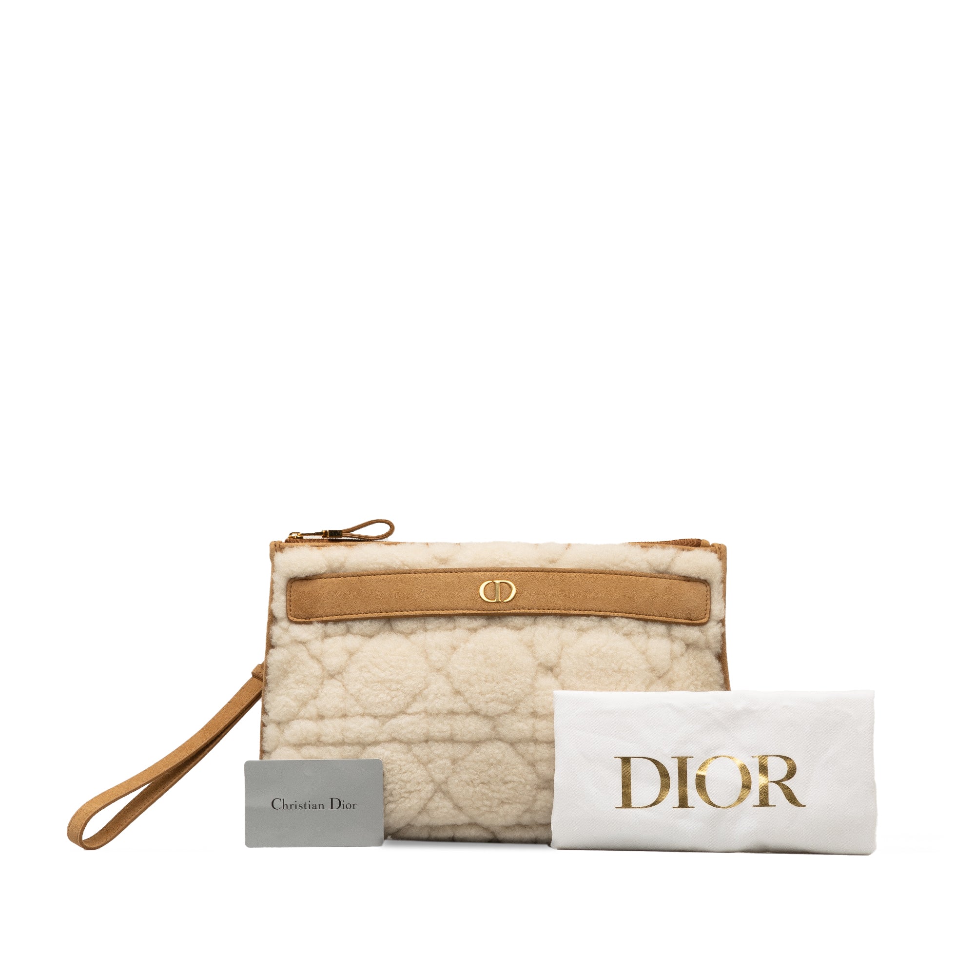 Dior Large Shearling Caro Pouch