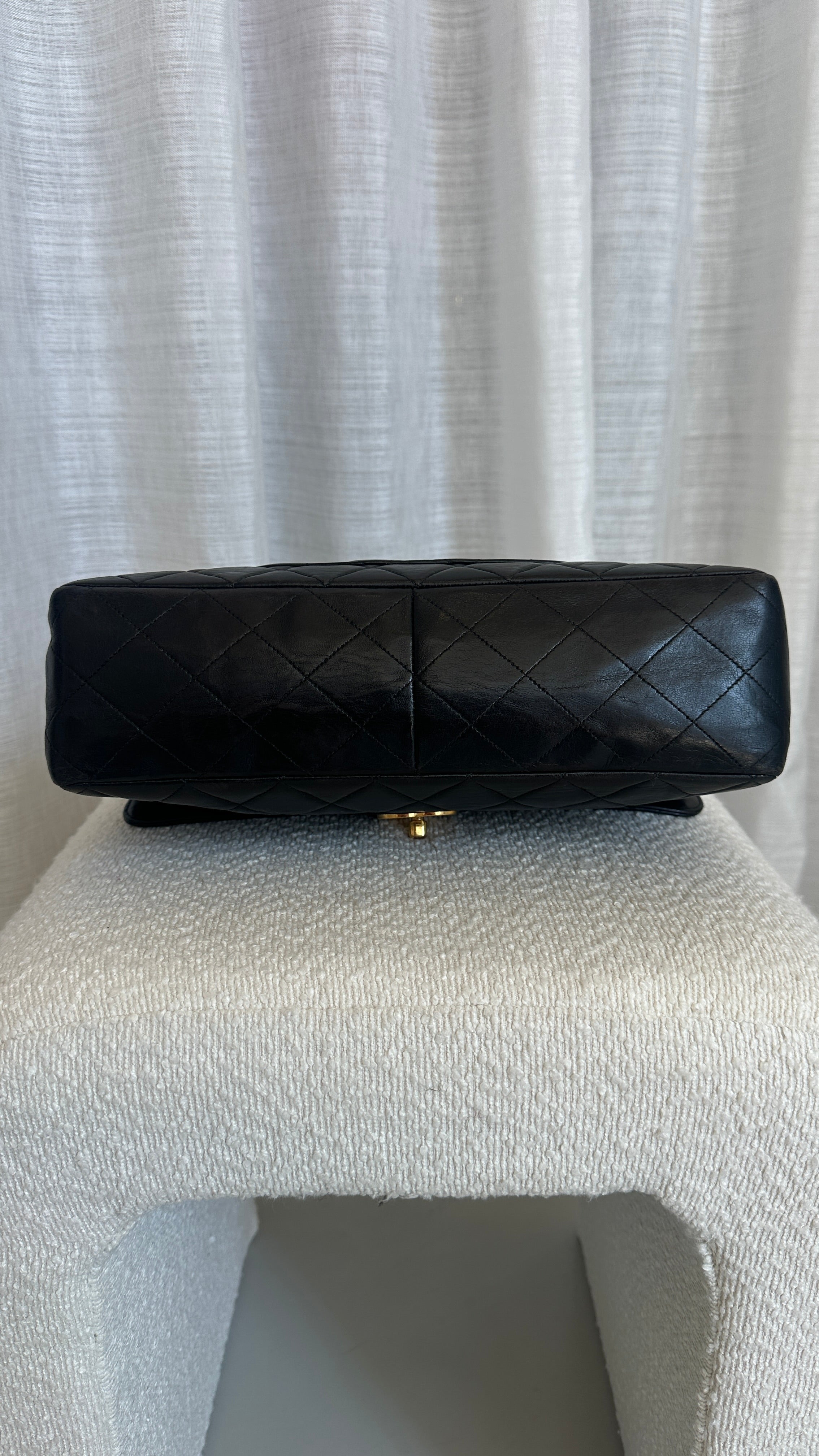 CHANEL MAXI JUMBO BIG LOGO BAG IN BLACK