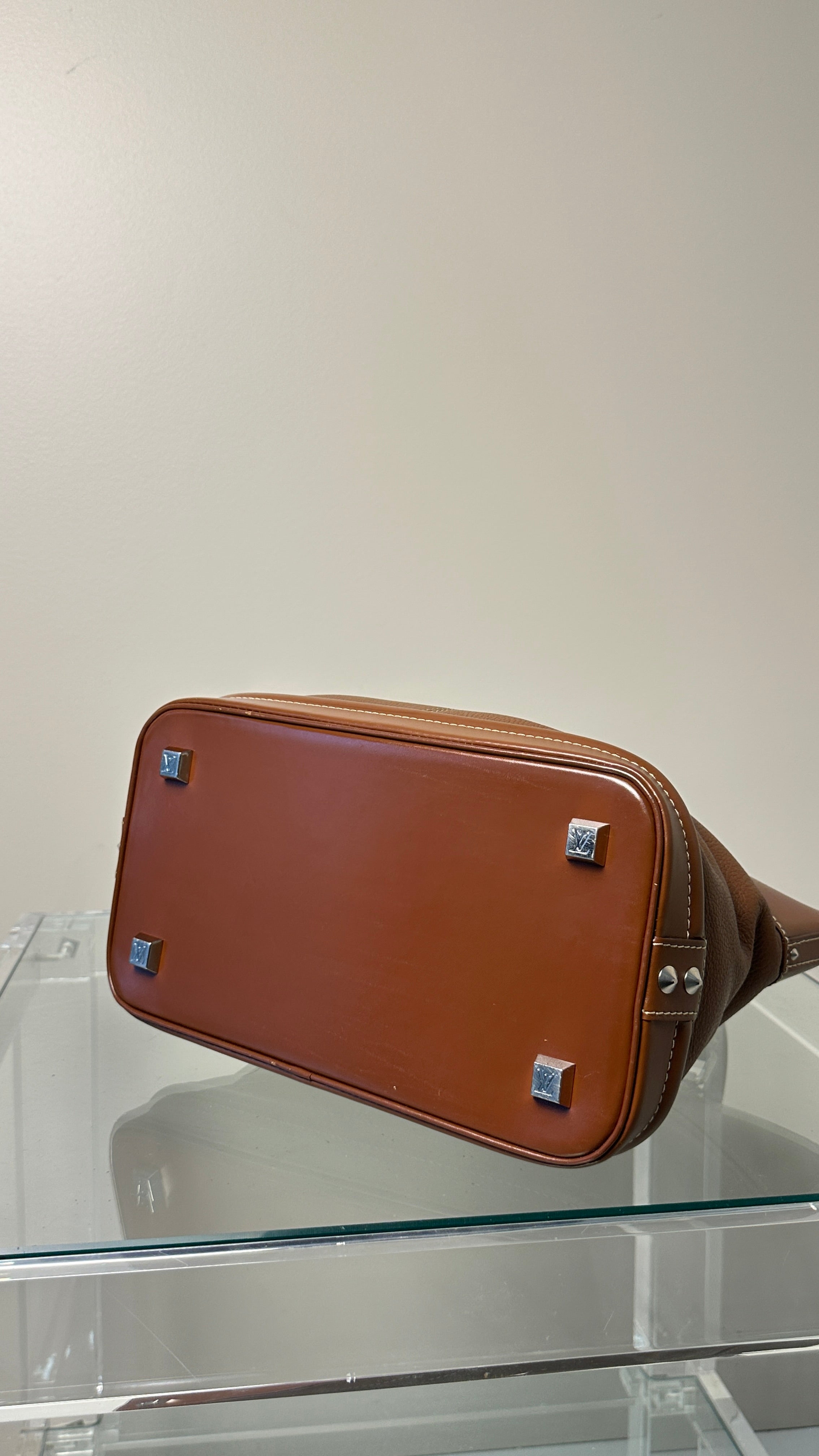 LOUIS VUITTON SIENNE SUHALI LEATHER PM BAG IN BROWN