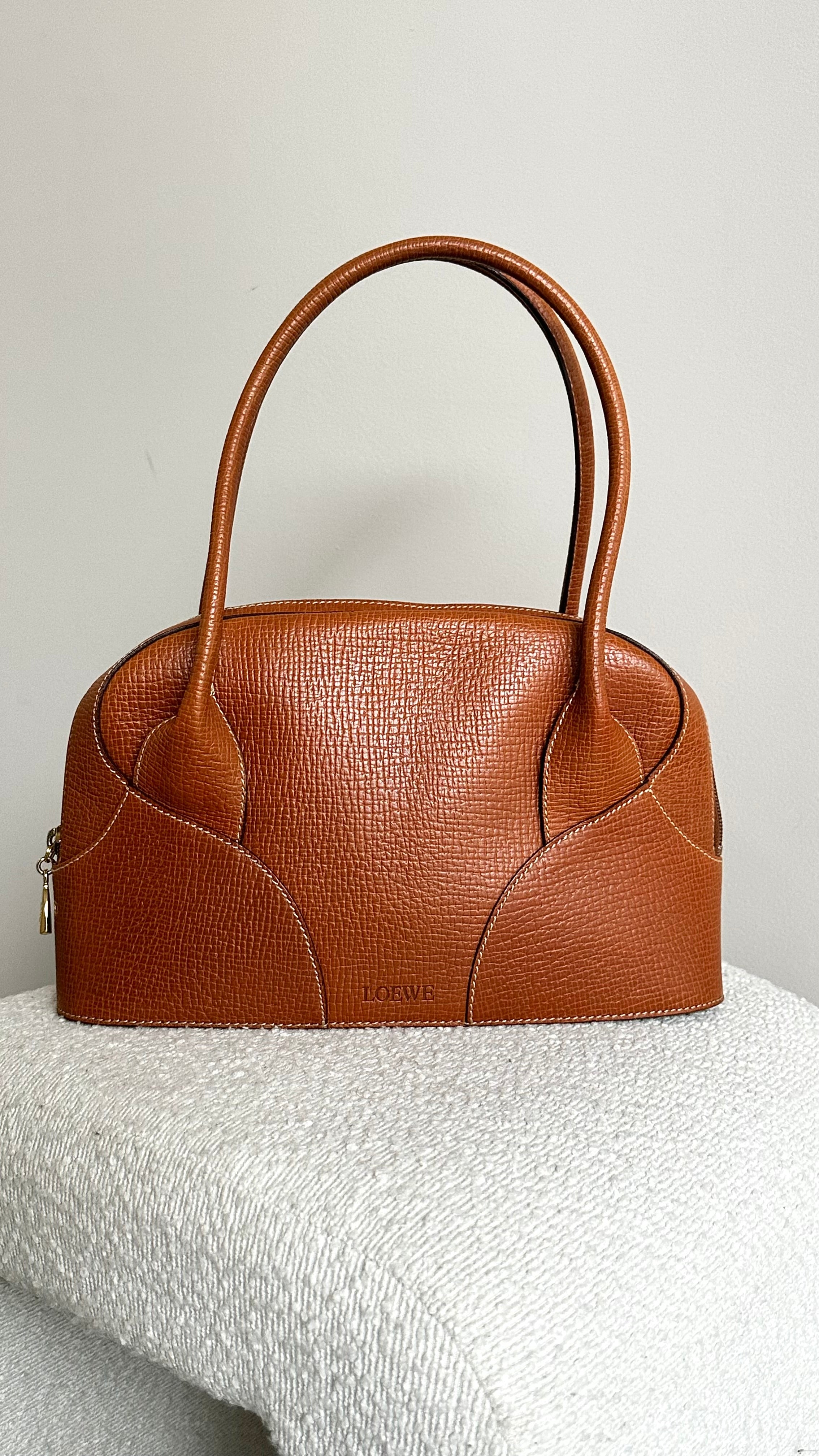 LOEWE GRAINED CALFSKIN BAG IN CAMEL
