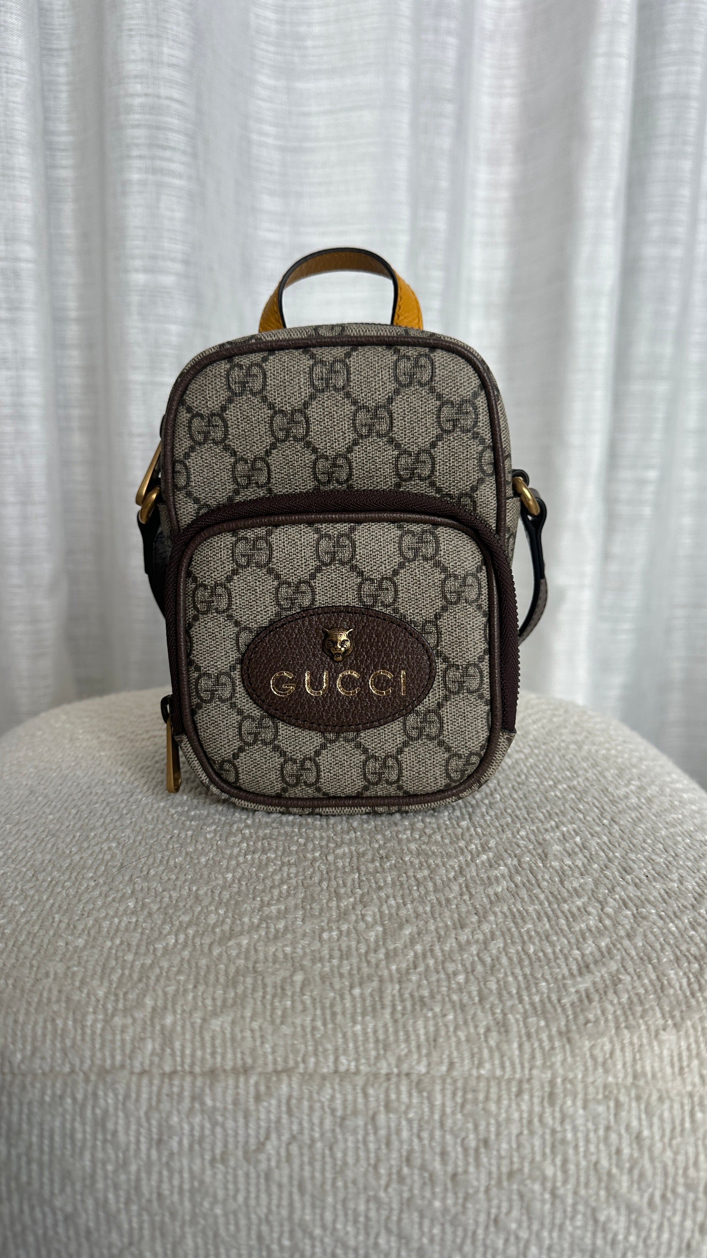 GUCCI NEO VINTAGE SUPREME MINI CROSSBODY BAG IN BROWN