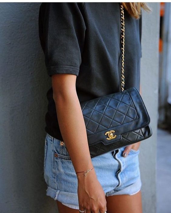 Chanel Small Diana Flap Crossbody Bag in Black