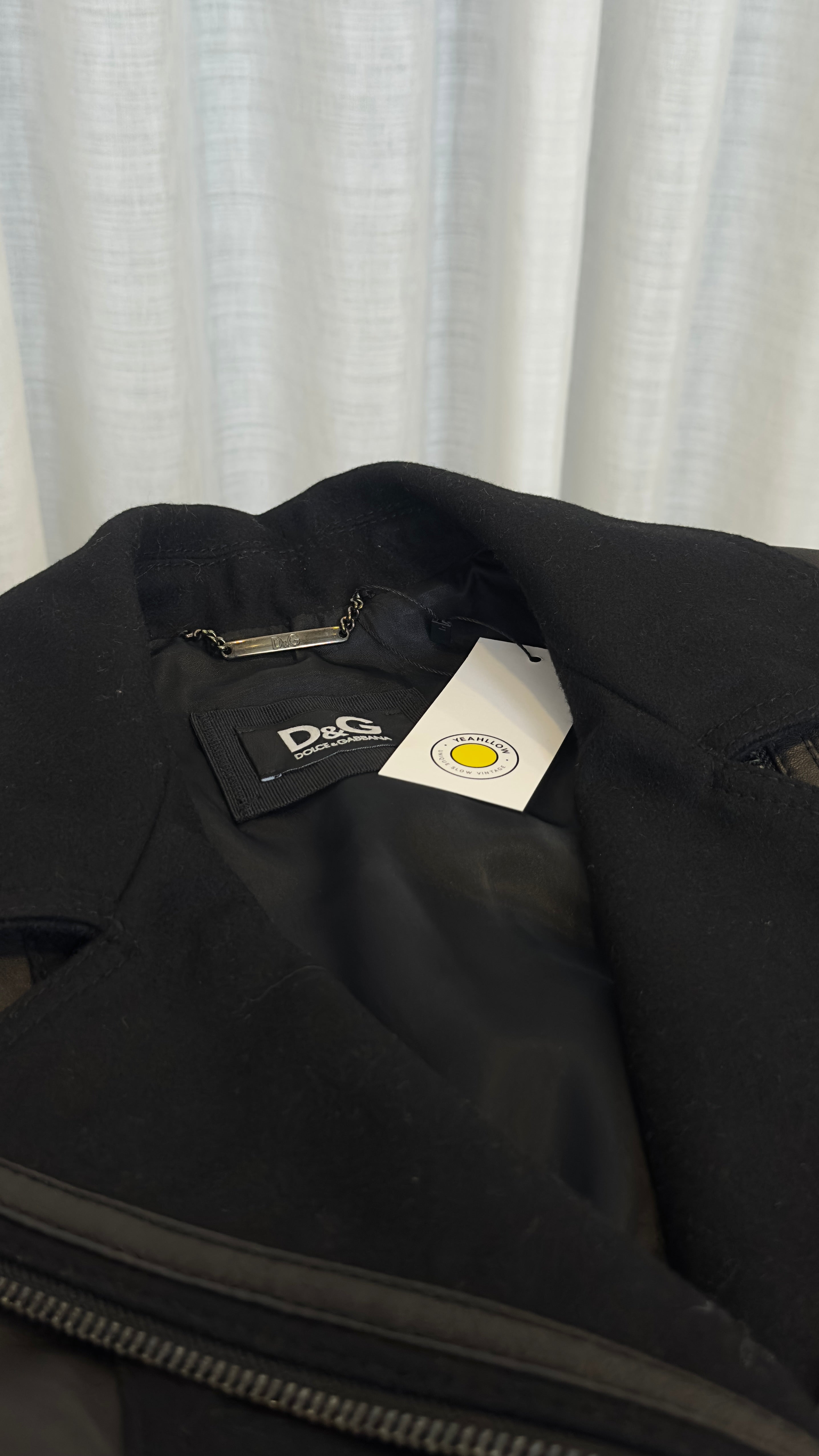 Dolce & Gabbana Leather Jacket In Black