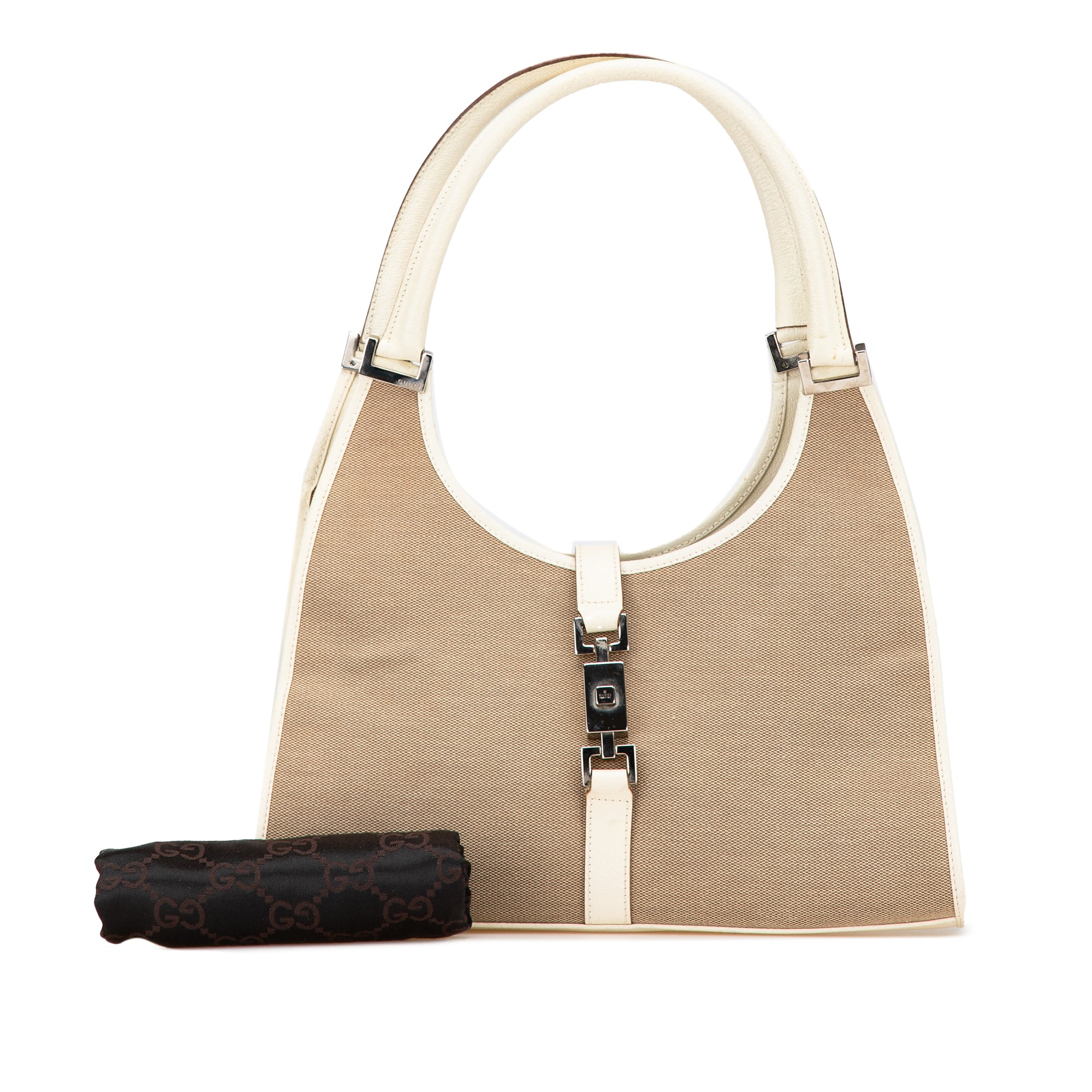 Gucci Canvas Jackie Bardot Shoulder Bag