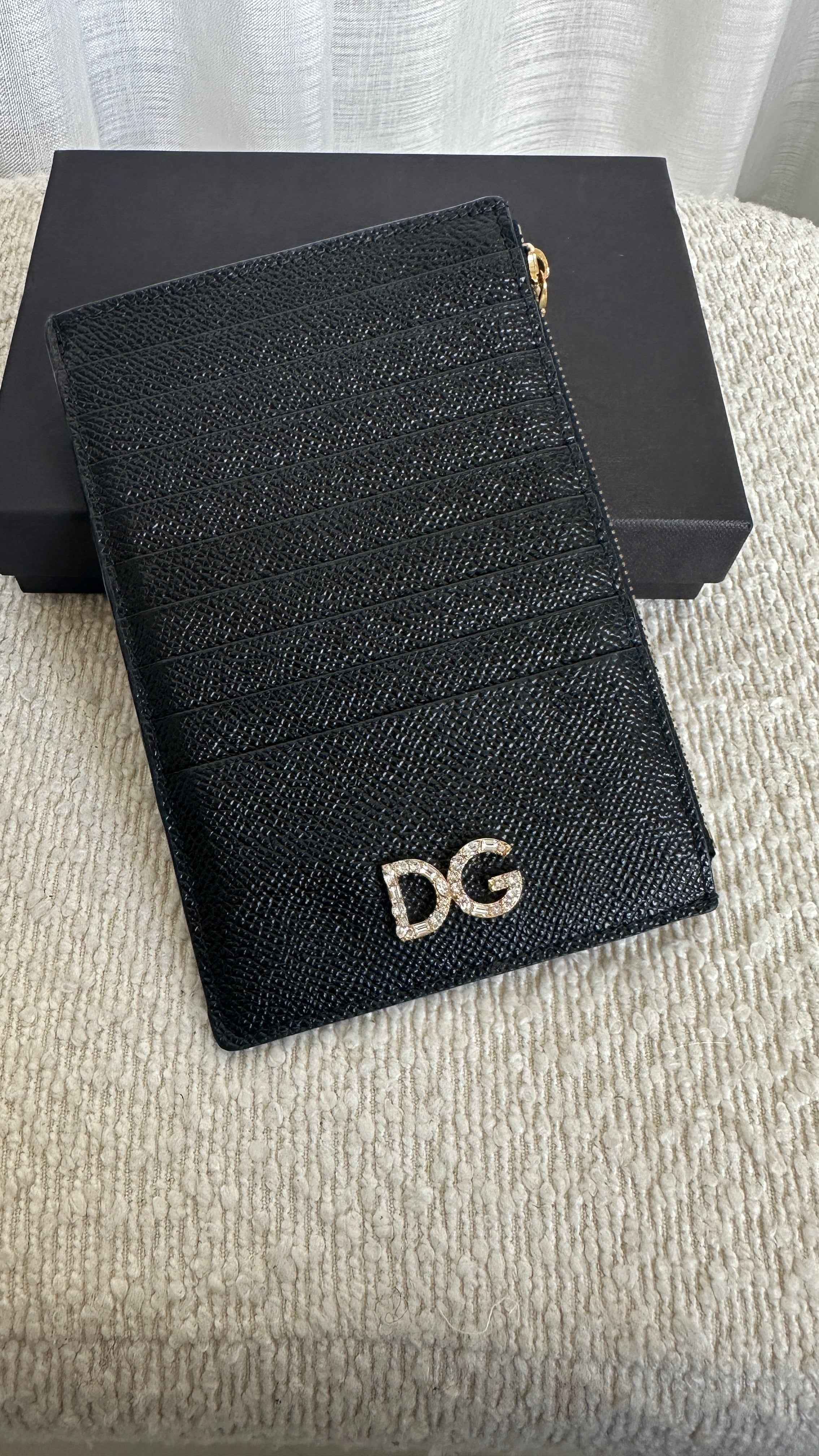 DOLCE&GABANNA LEATHER CARD HOLDER - IN BLACK