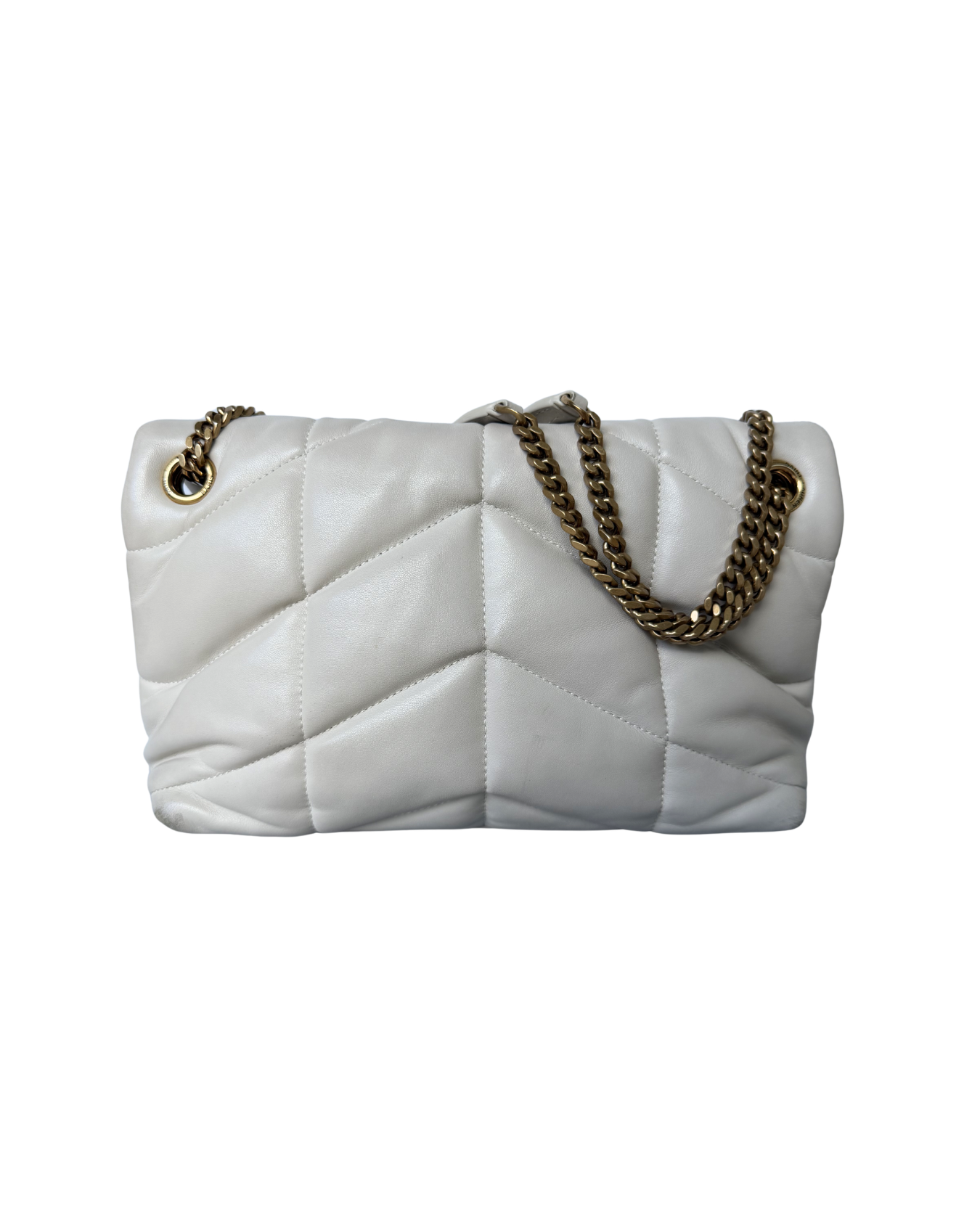 SAINT LAURENT LOULOU PUFFER MEDIUM IN WHITE