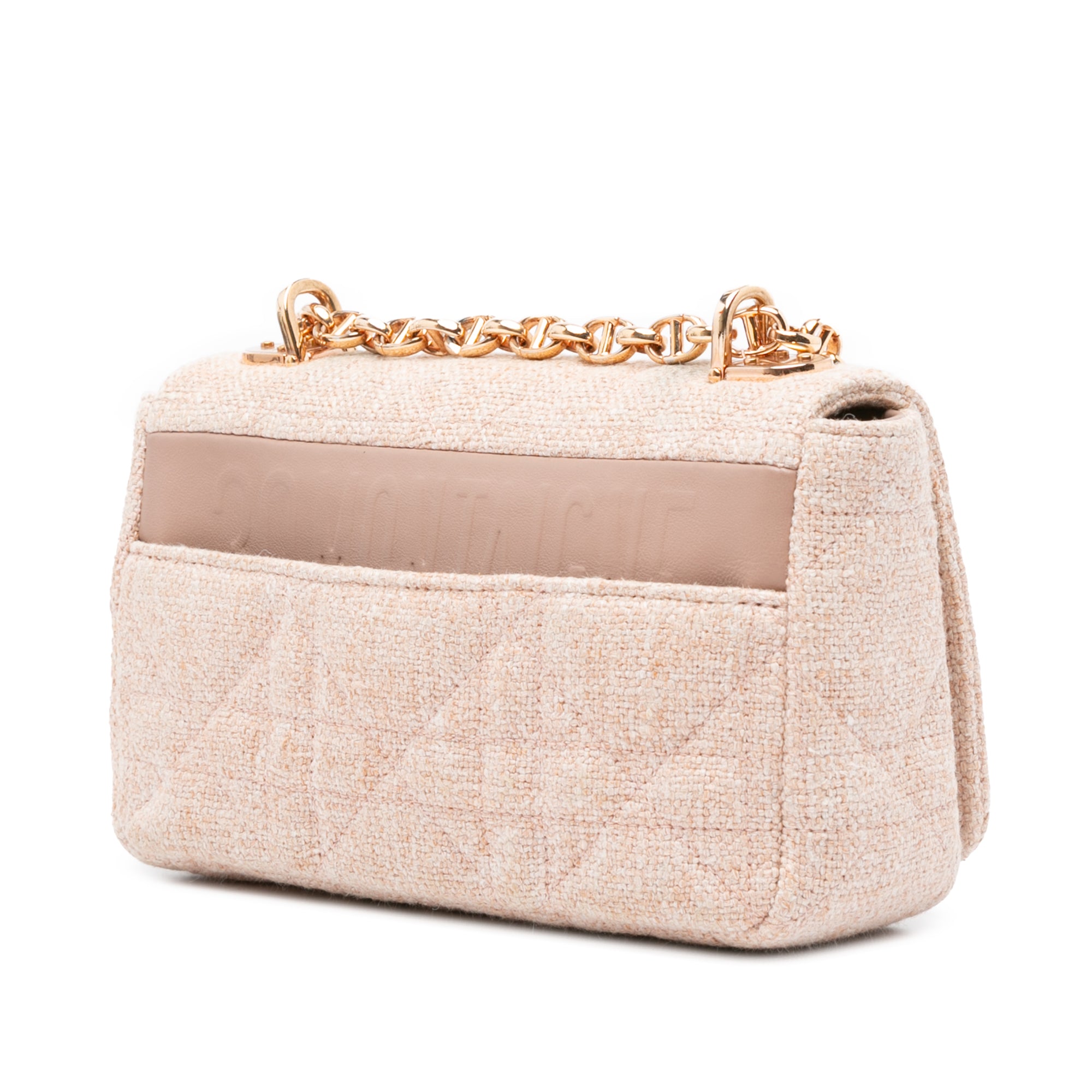 Dior Small Linen Macrocannage Caro Bag In Pink