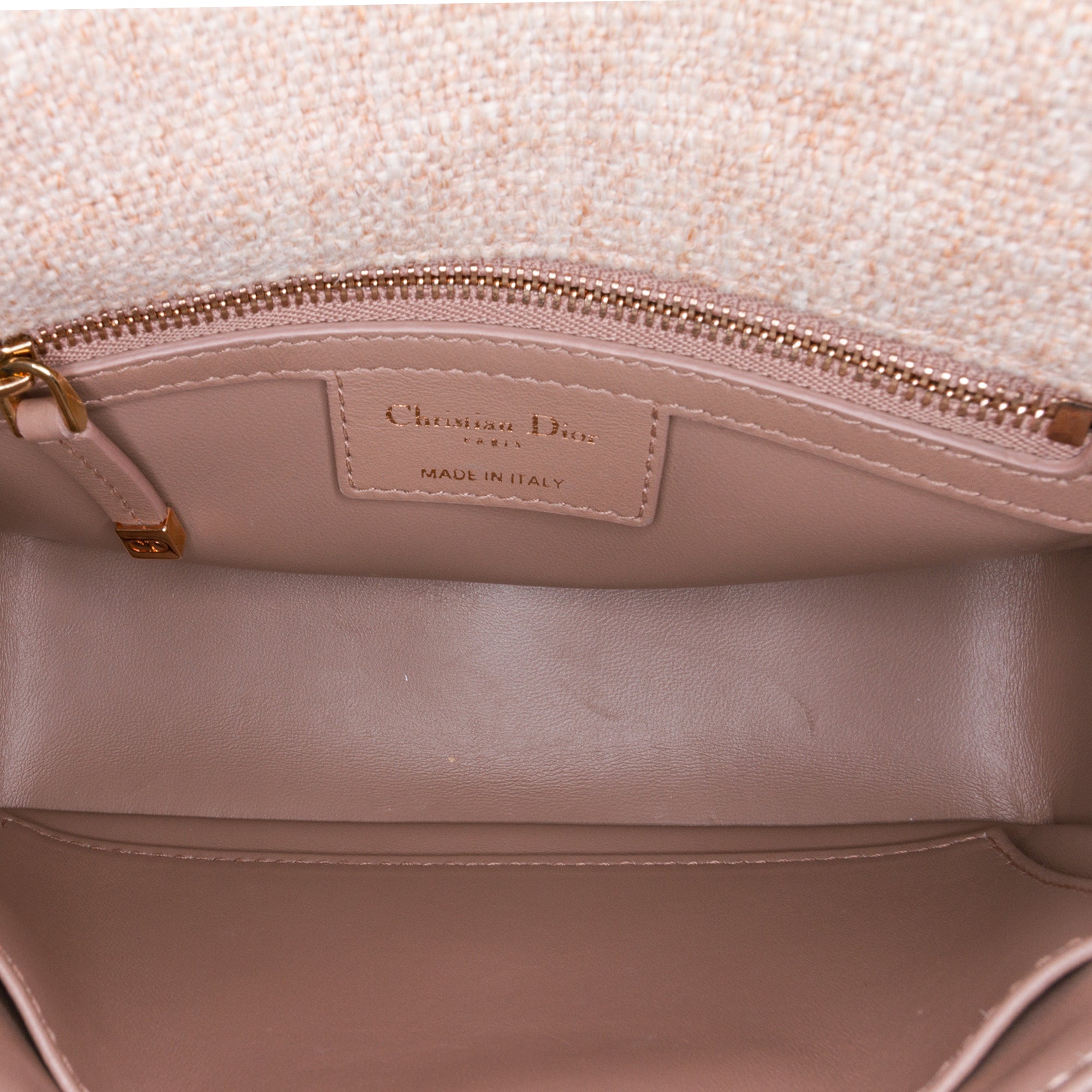 Dior Small Linen Macrocannage Caro Bag In Pink