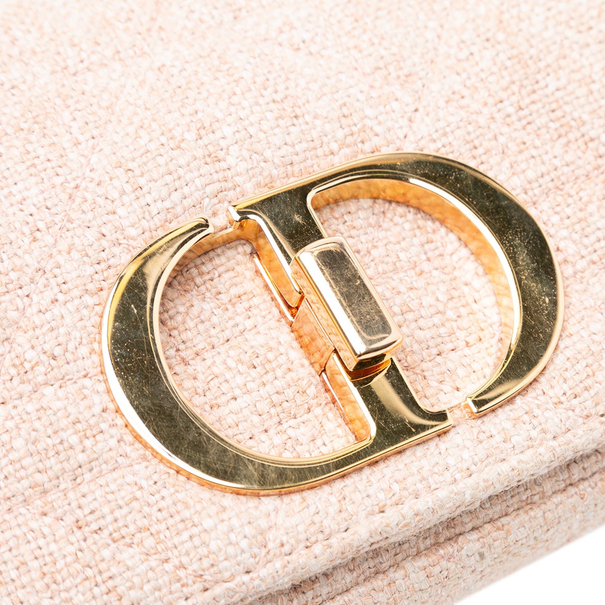 Dior Small Linen Macrocannage Caro Bag In Pink