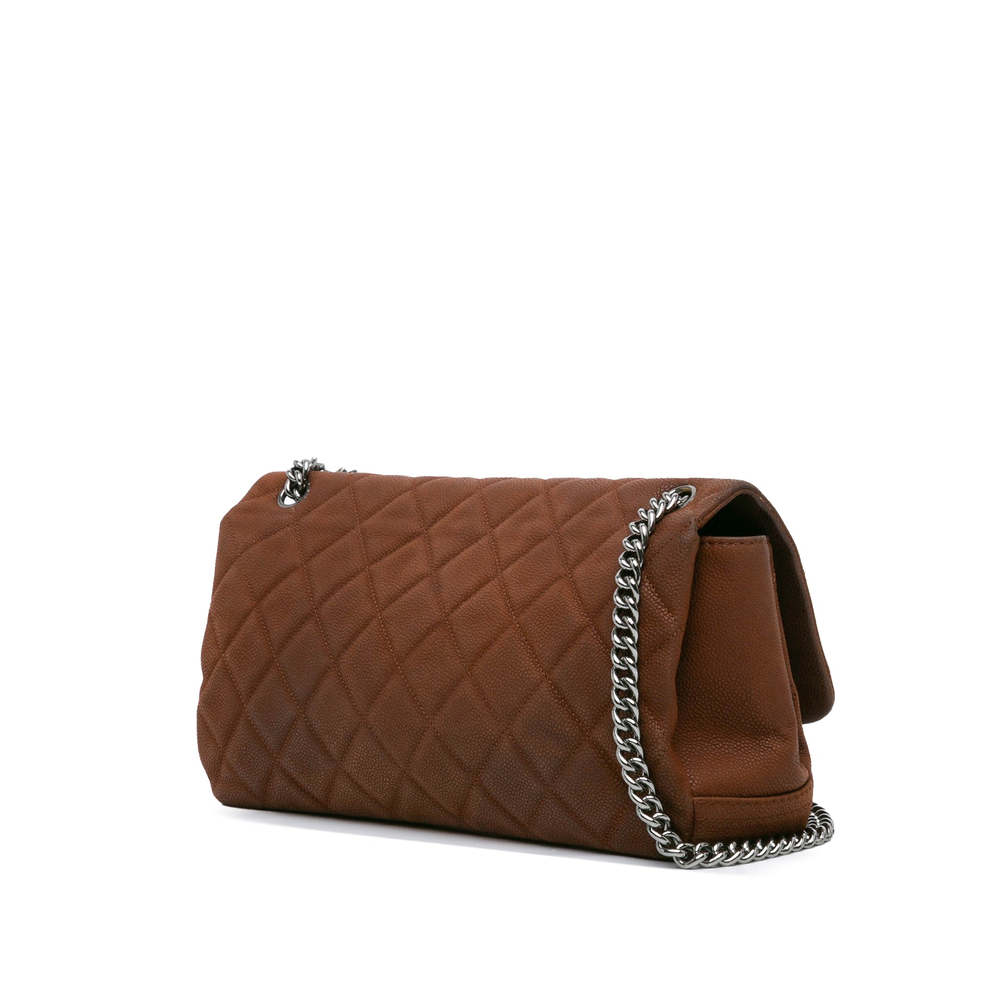 Chanel Quilted Iridescent Caviar Lady Pearly Flap In Brown