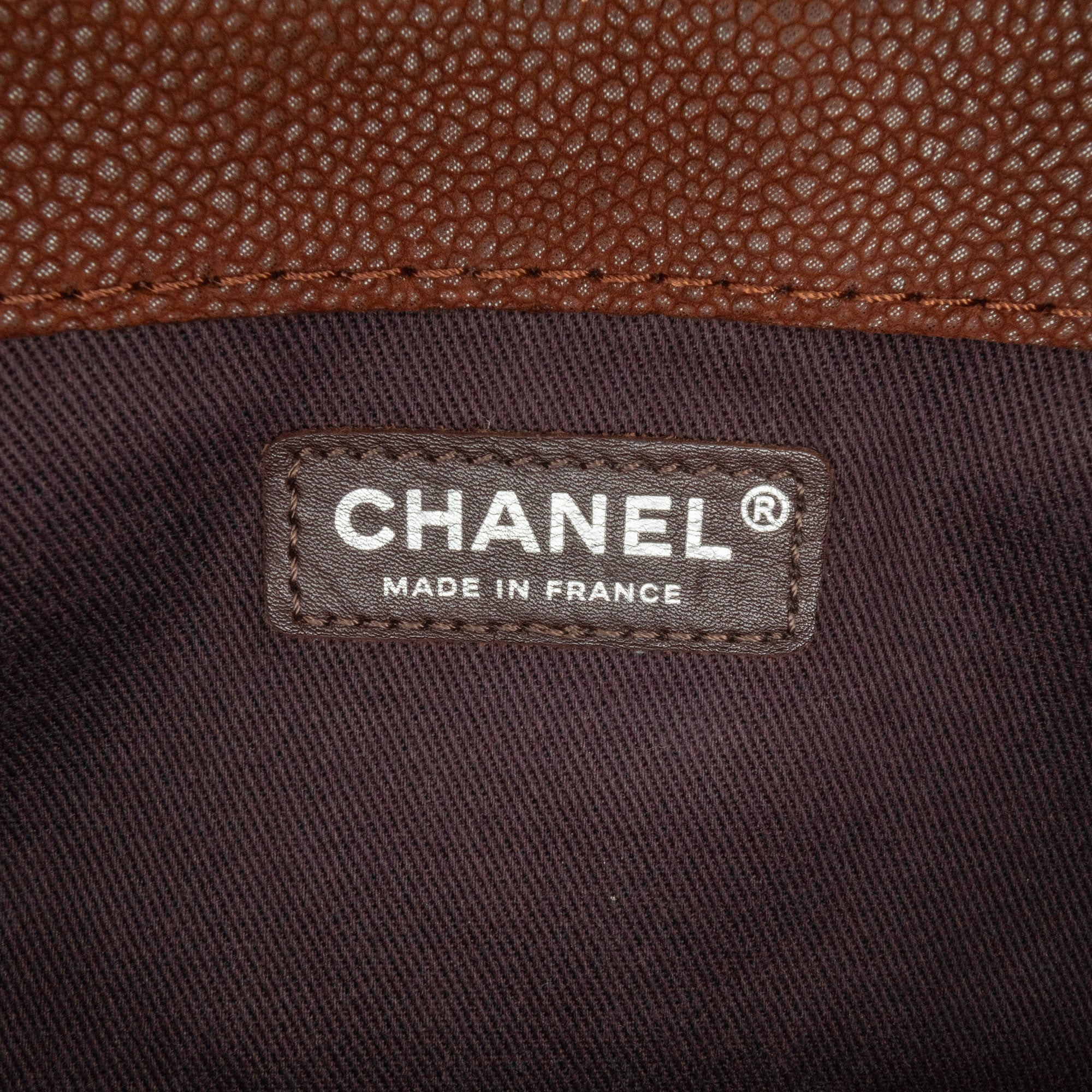 Chanel Quilted Iridescent Caviar Lady Pearly Flap In Brown