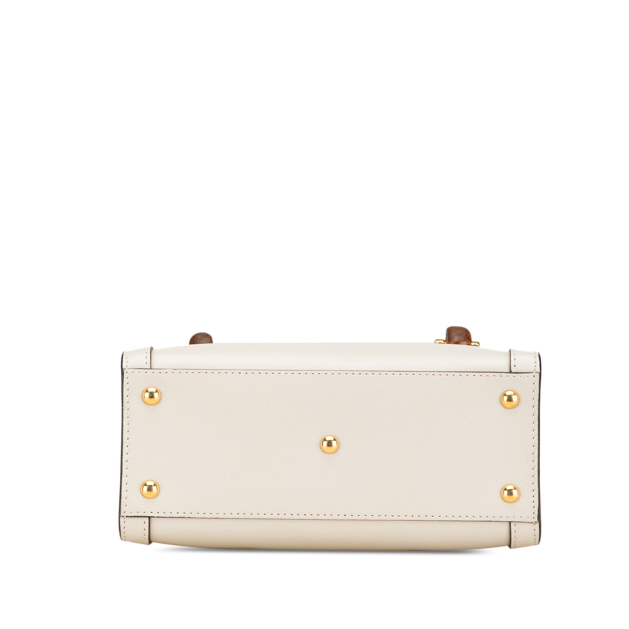 Gucci Mini Calfskin Bamboo Diana Satchel In White