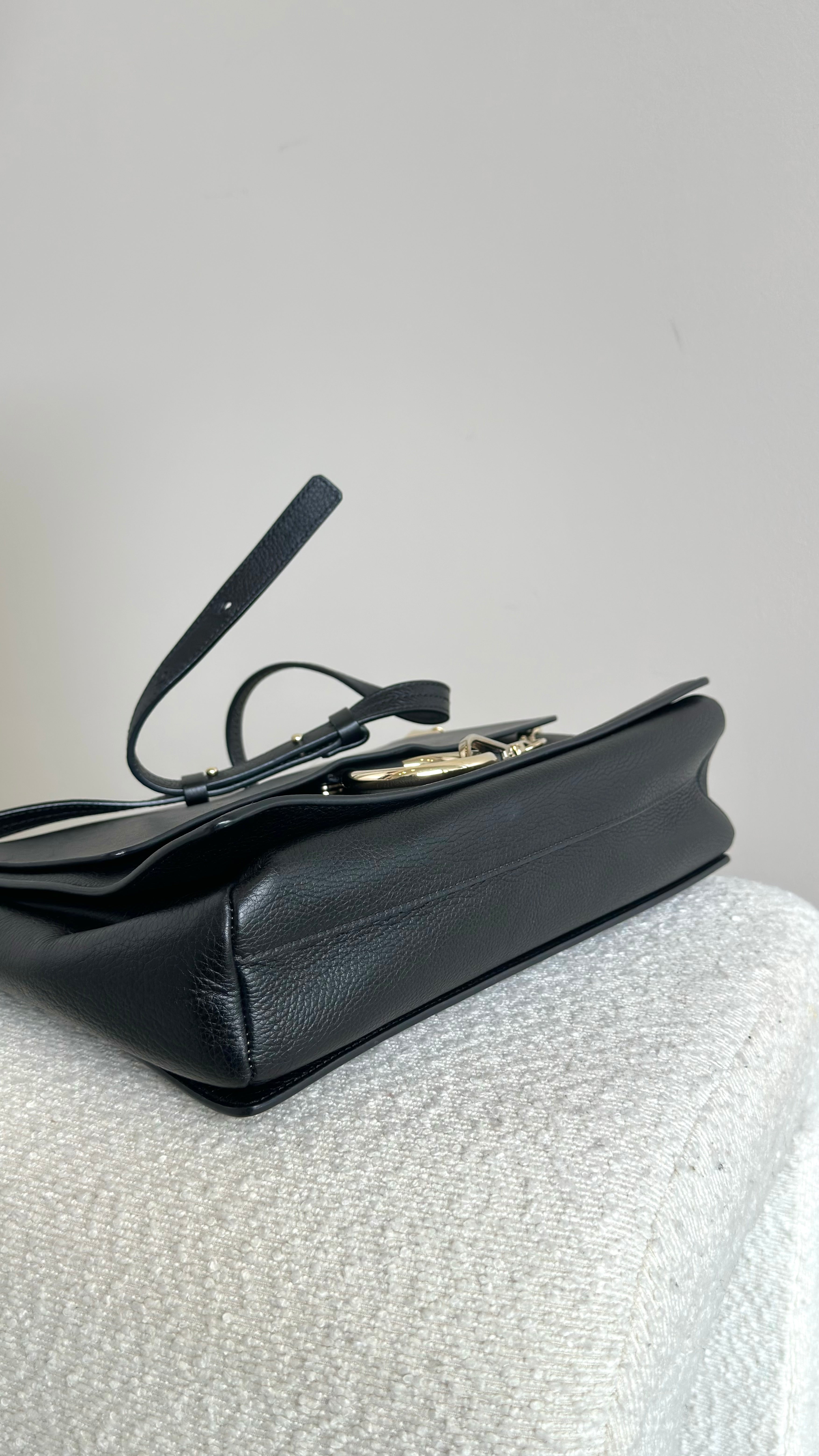 CHLOÉ MEDIUM FAYE LEATHER CROSSBODY BAG IN Black