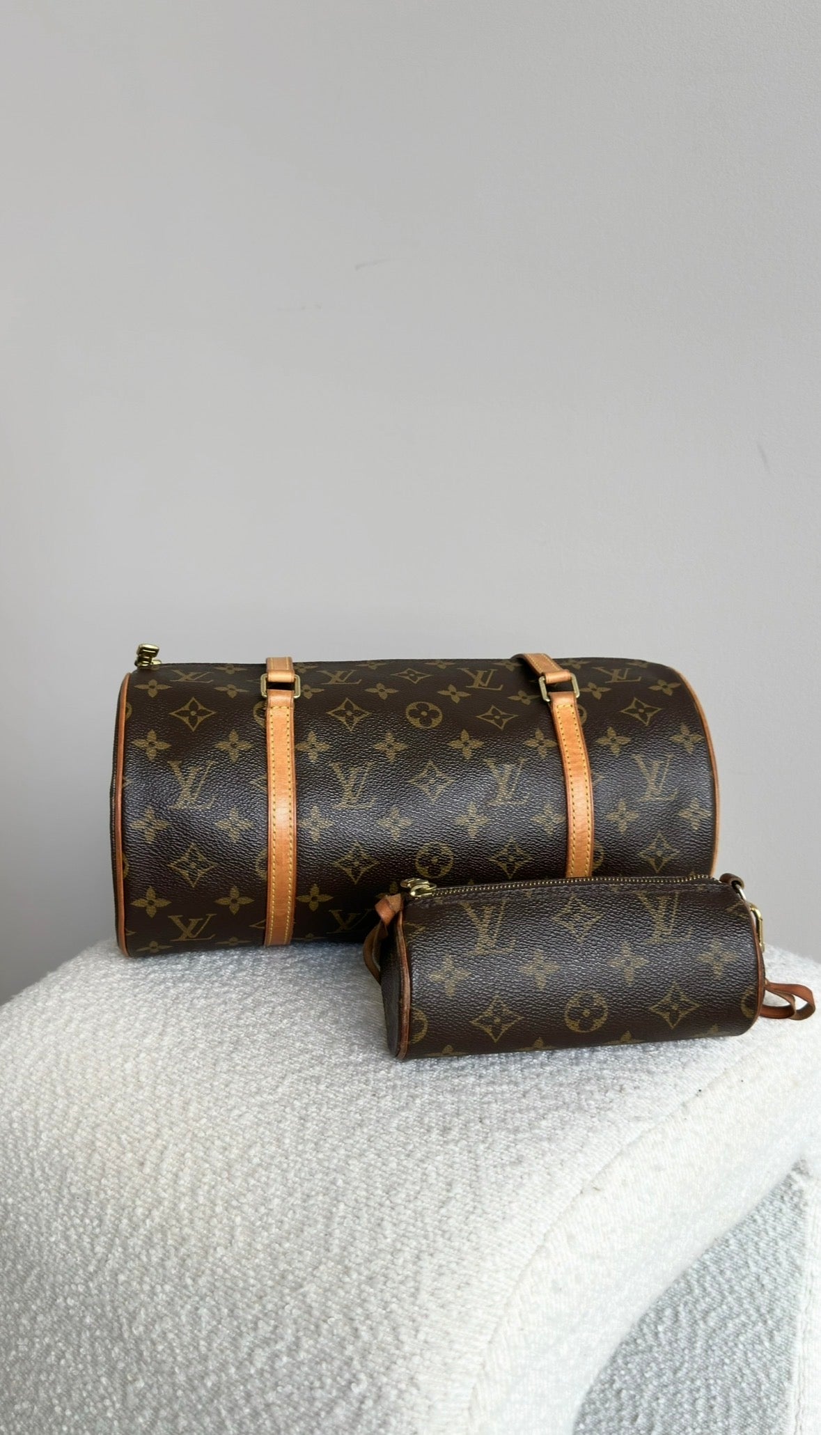 LOUIS VUITTON PAPILLON 30 MONOGRAM TOTE BAG IN BROWN