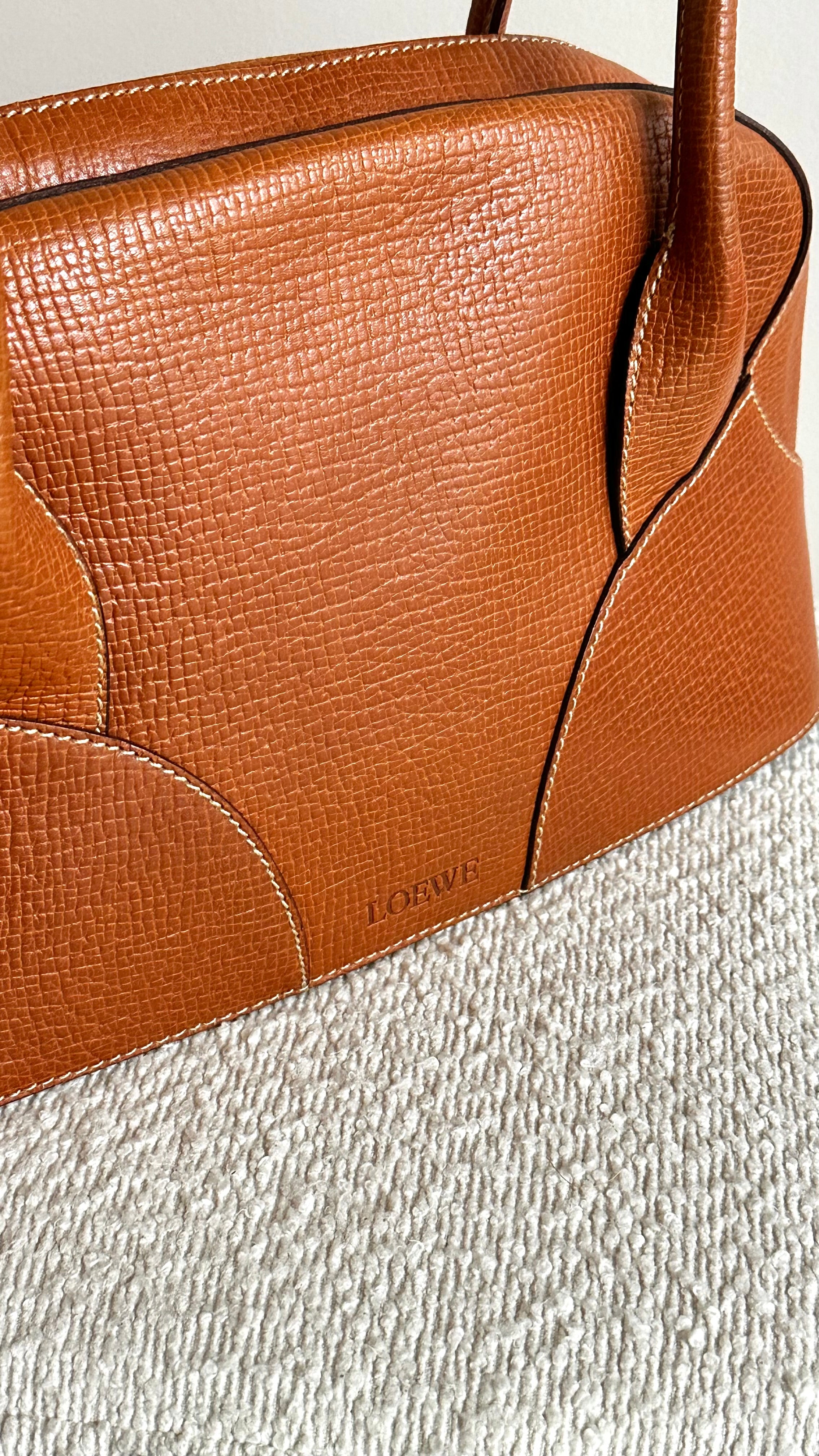 LOEWE GRAINED CALFSKIN BAG IN CAMEL