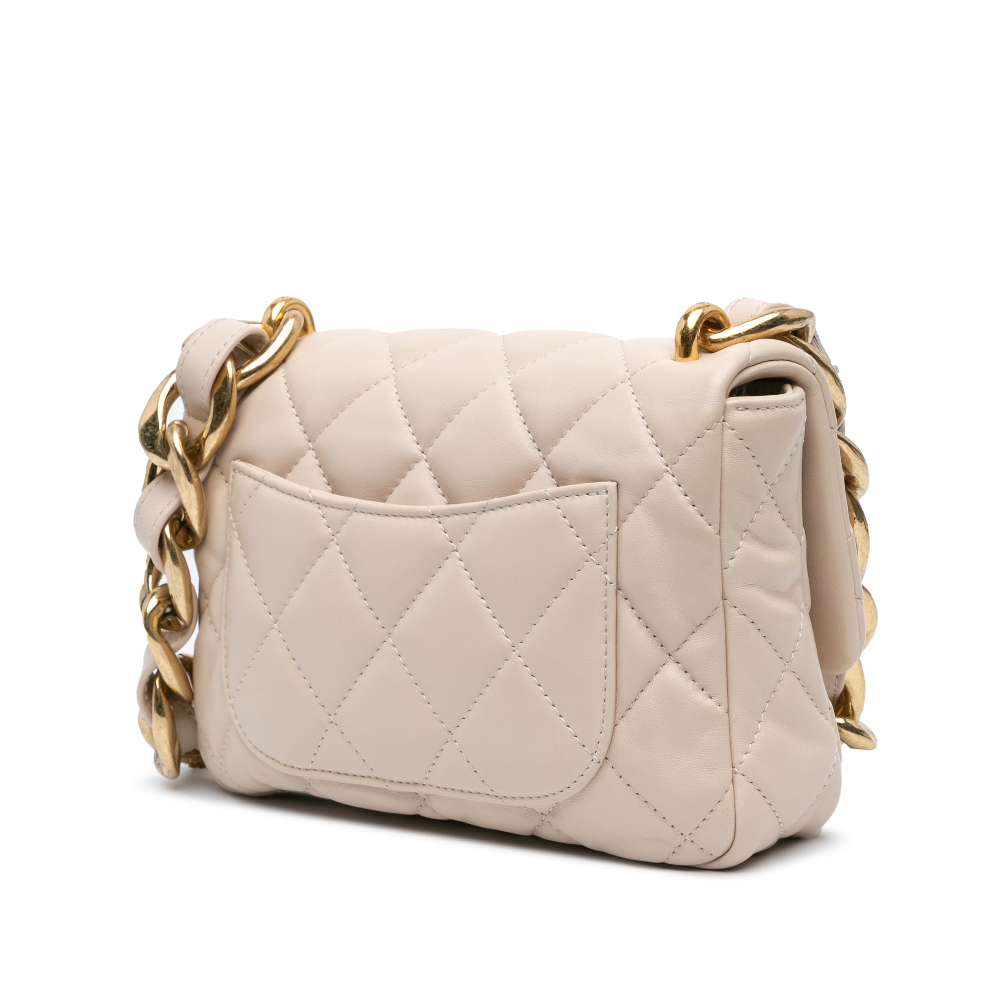 Chanel Small Quilted Lambskin Funky Town Flap in Beige