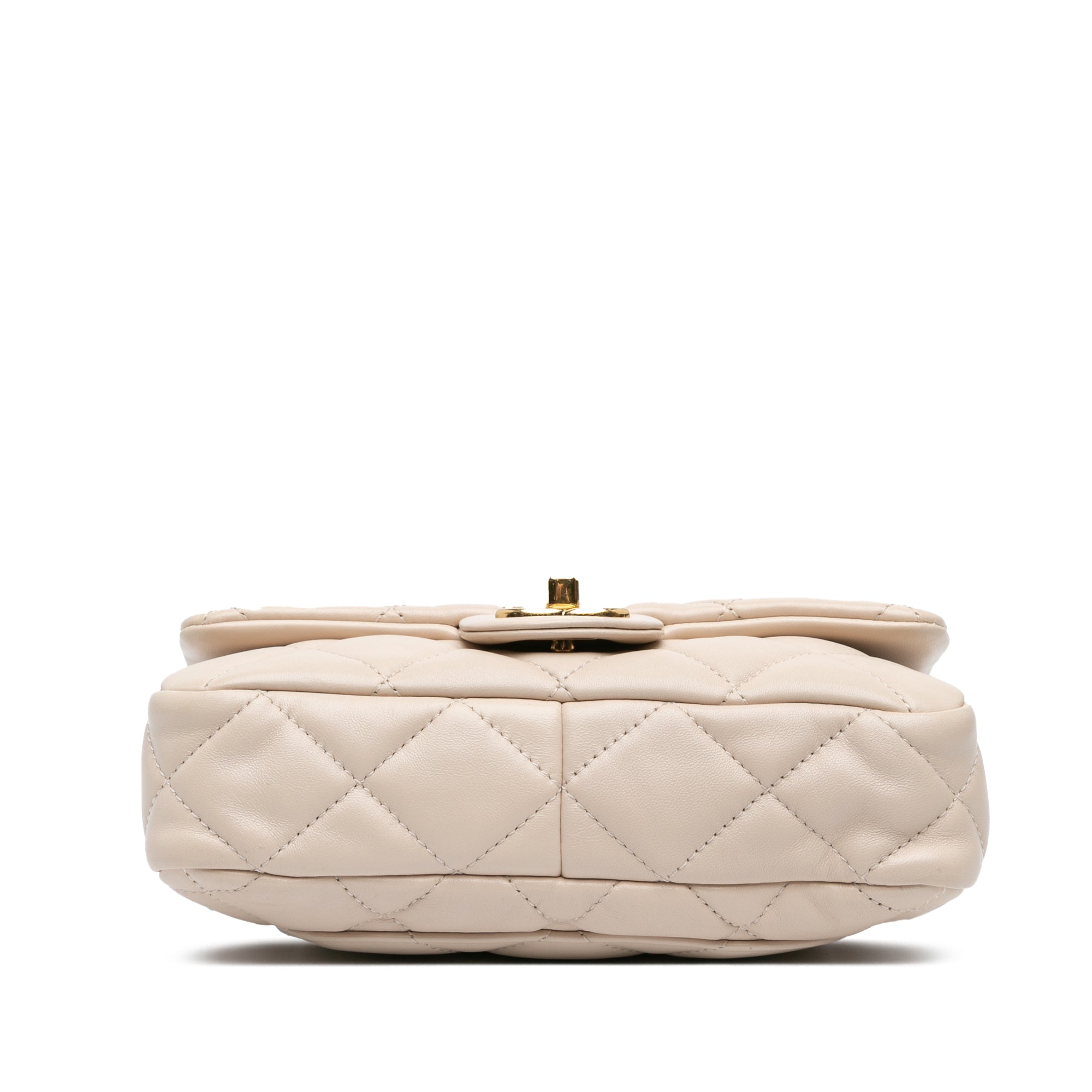 Chanel Small Quilted Lambskin Funky Town Flap in Beige