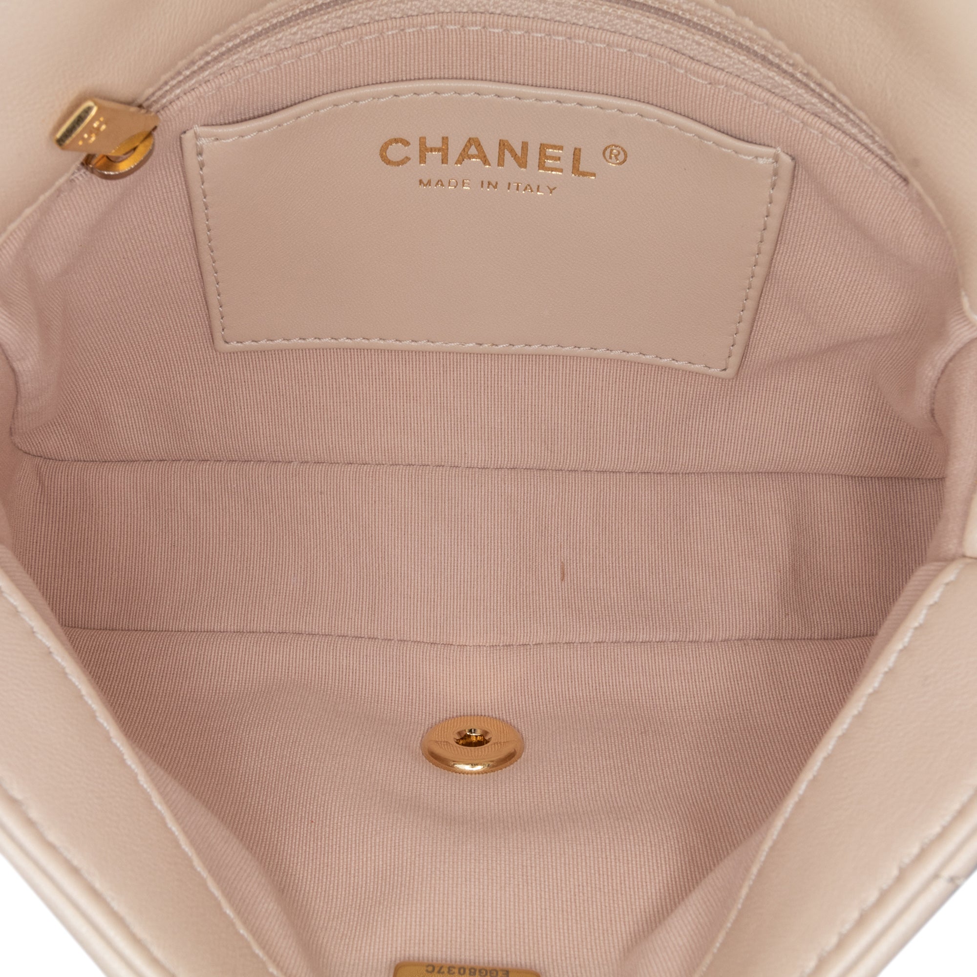 Chanel Small Quilted Lambskin Funky Town Flap in Beige