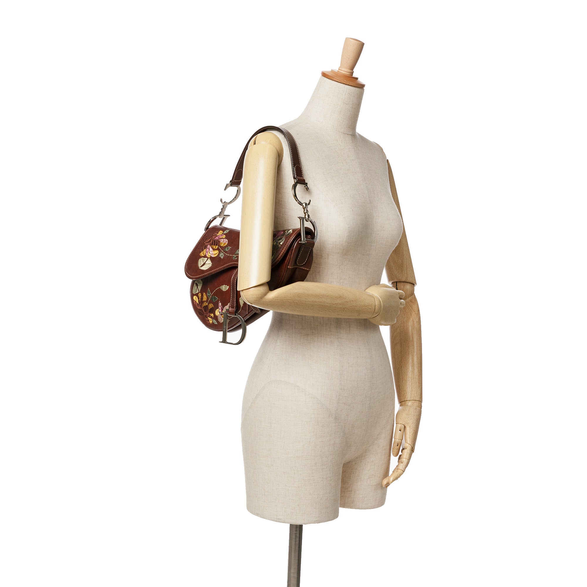 Dior Leather Romantic Flowers Saddle Bag