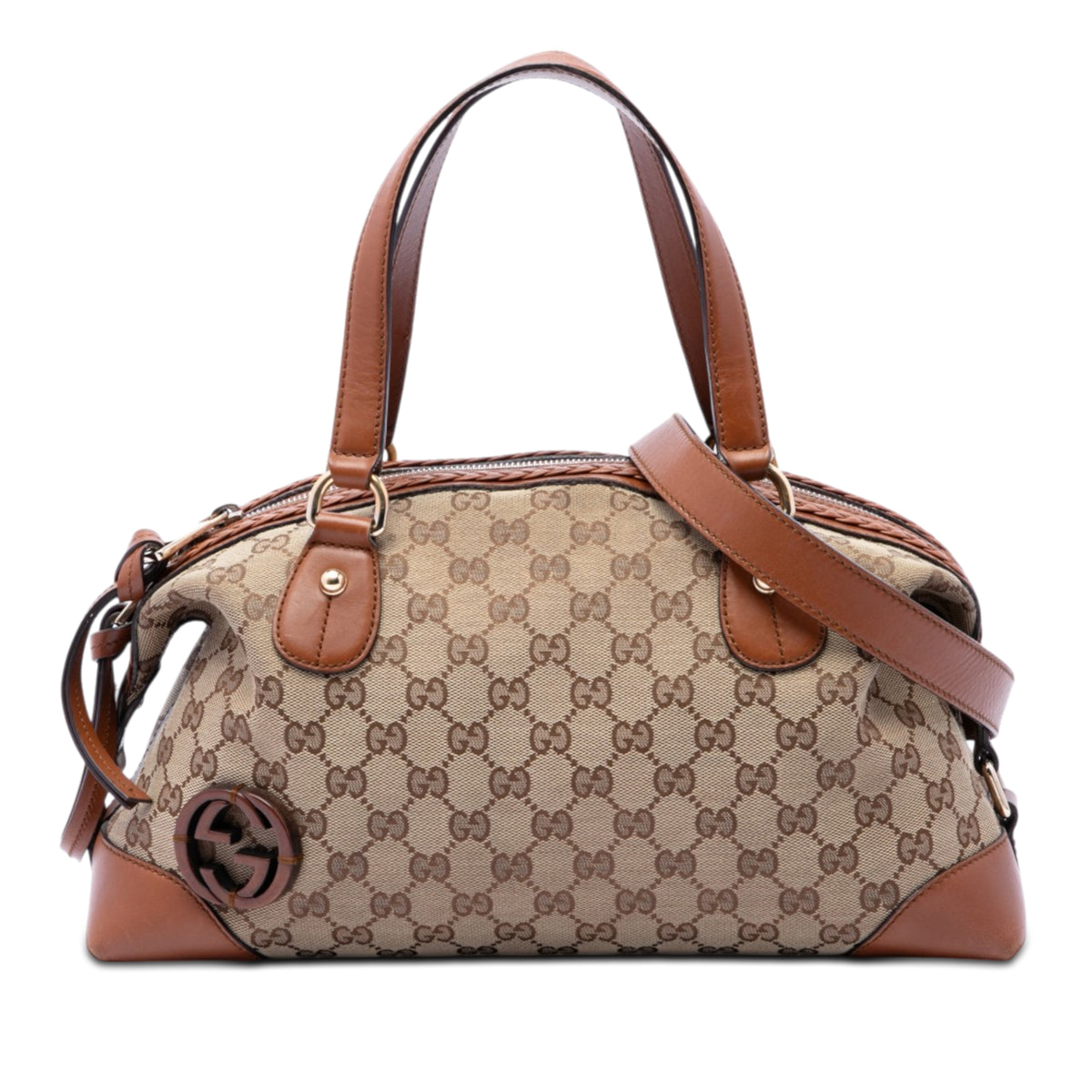 Gucci GG Canvas Brick Lane Satchel Beige