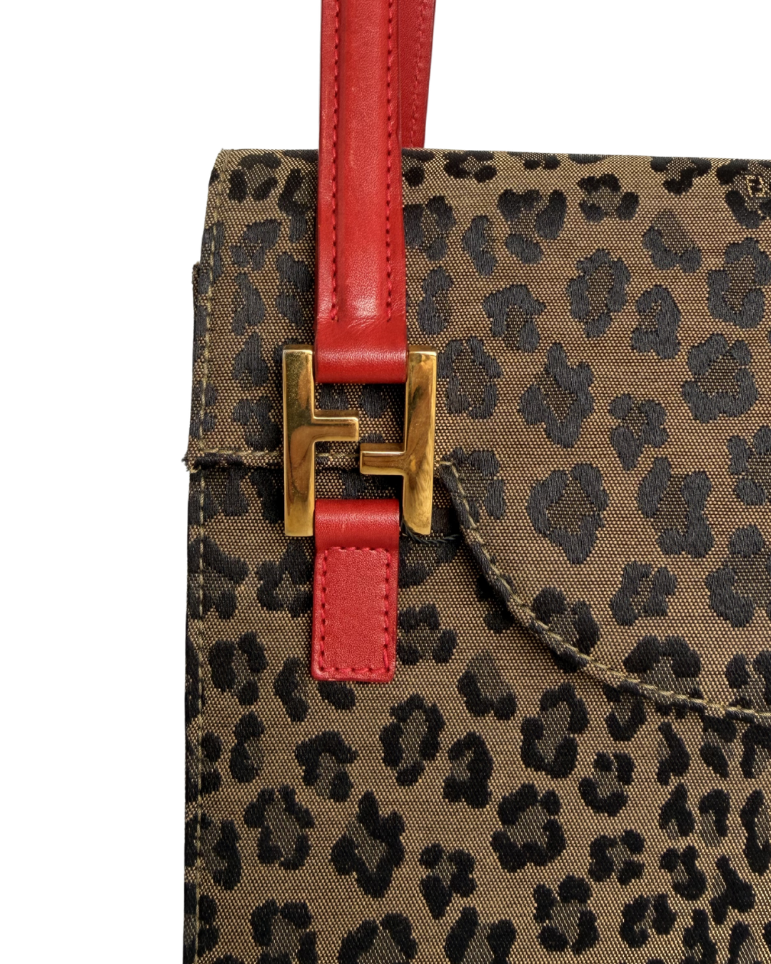 Fendi Leopard Print Canvas Handbag