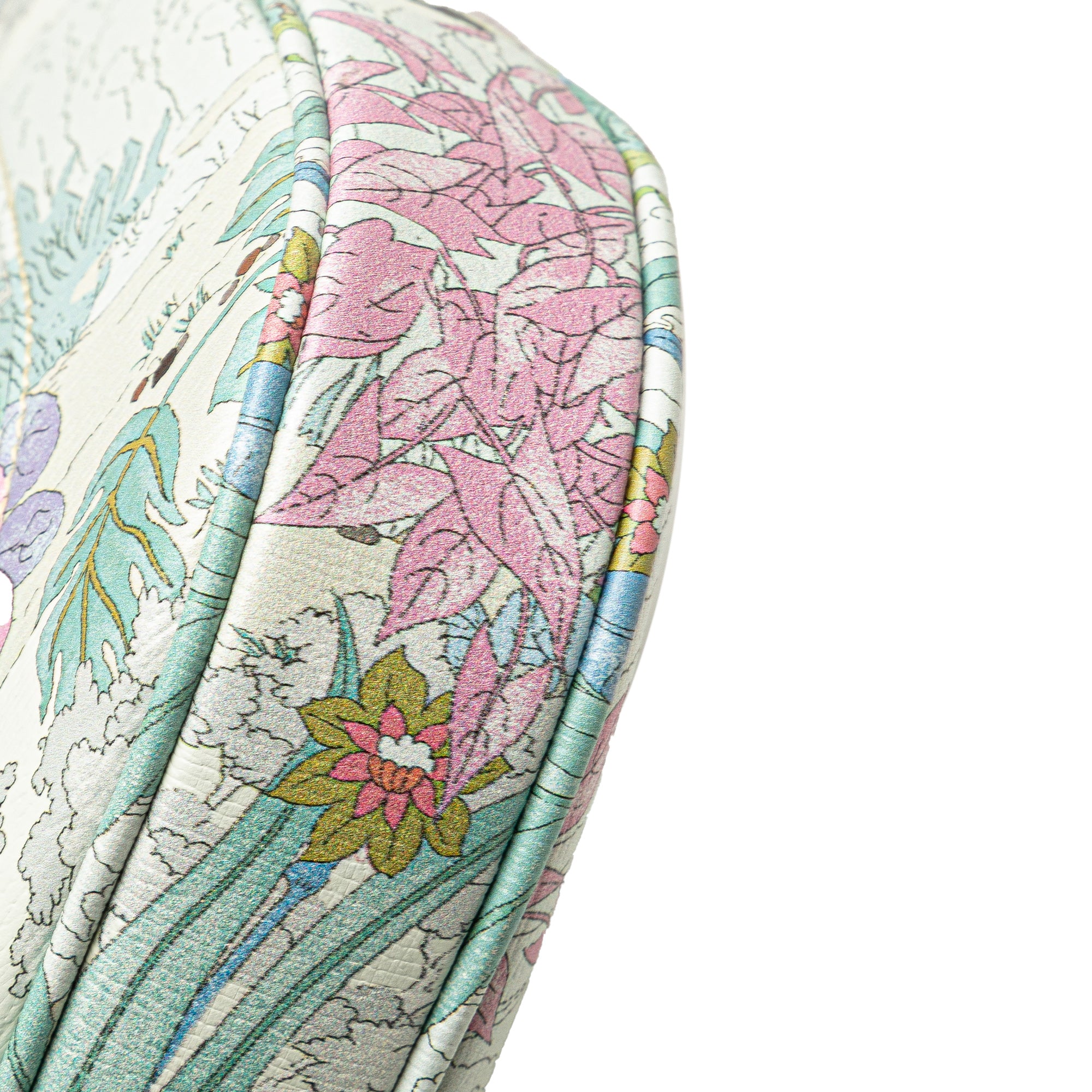 Gucci Yuko Higuchi Small Calfskin  Floral Print Jackie 1961 White