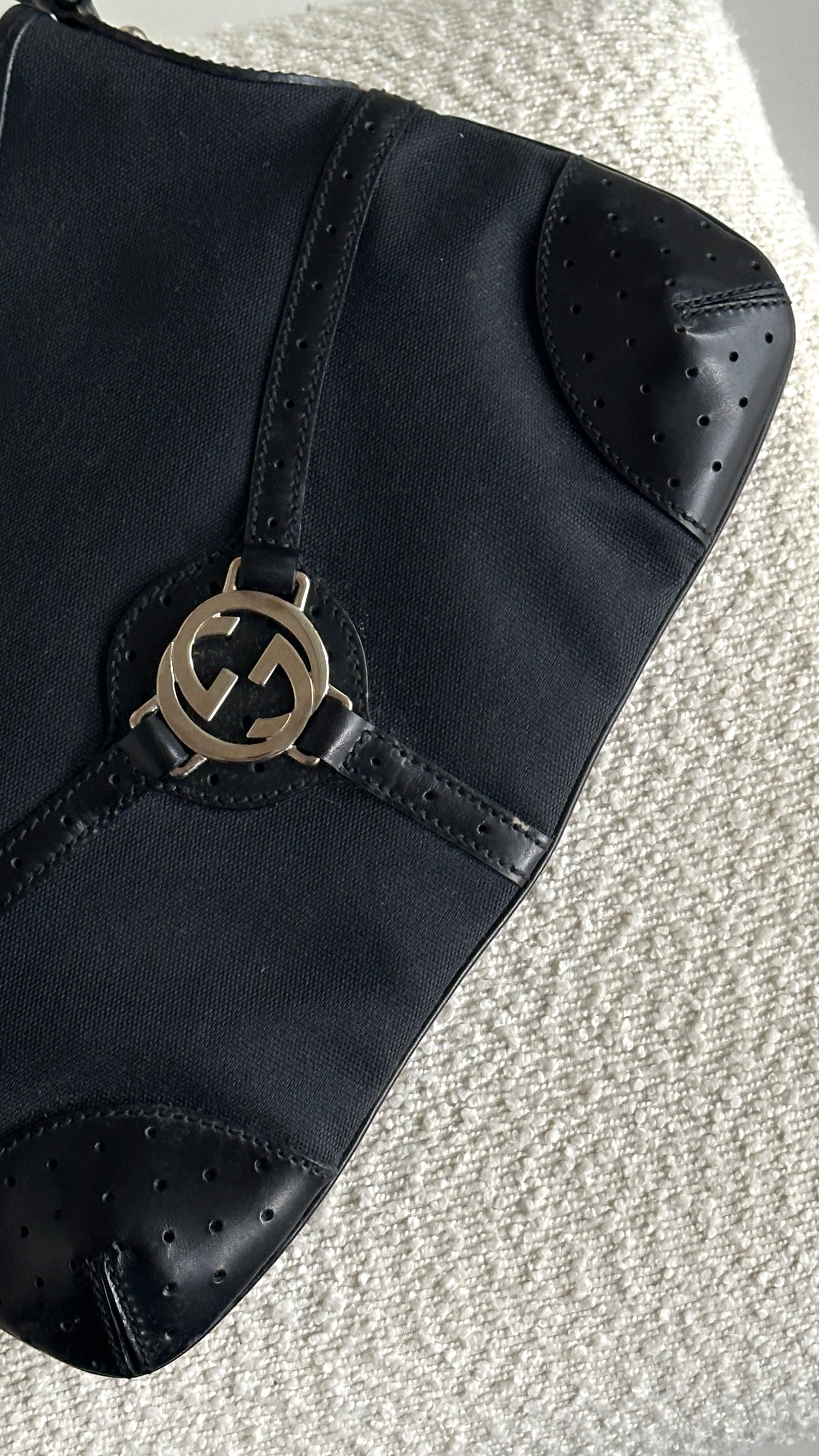 GUCCI REINS CANVAS BAG IN BLACK