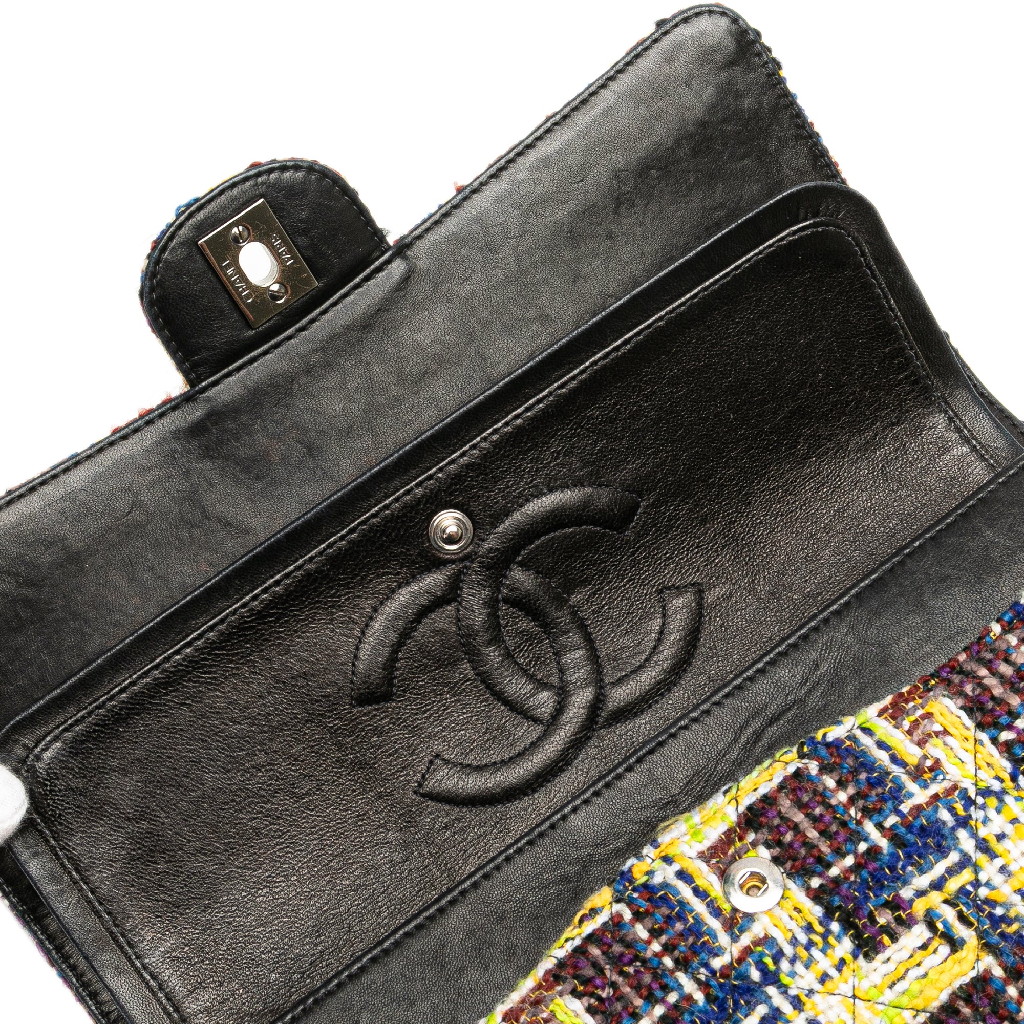 Chanel Medium Classic Tweed Double Flap Multi