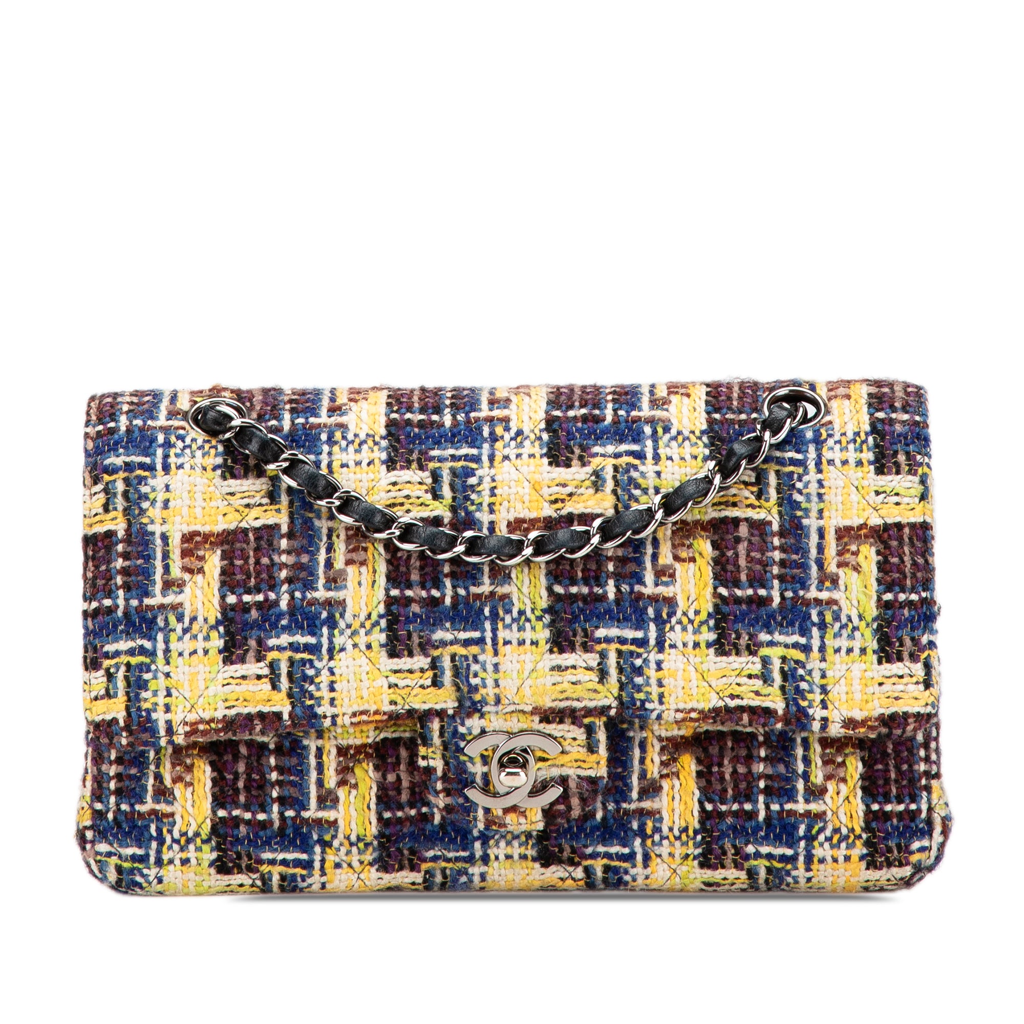 Chanel Medium Classic Tweed Double Flap Multi