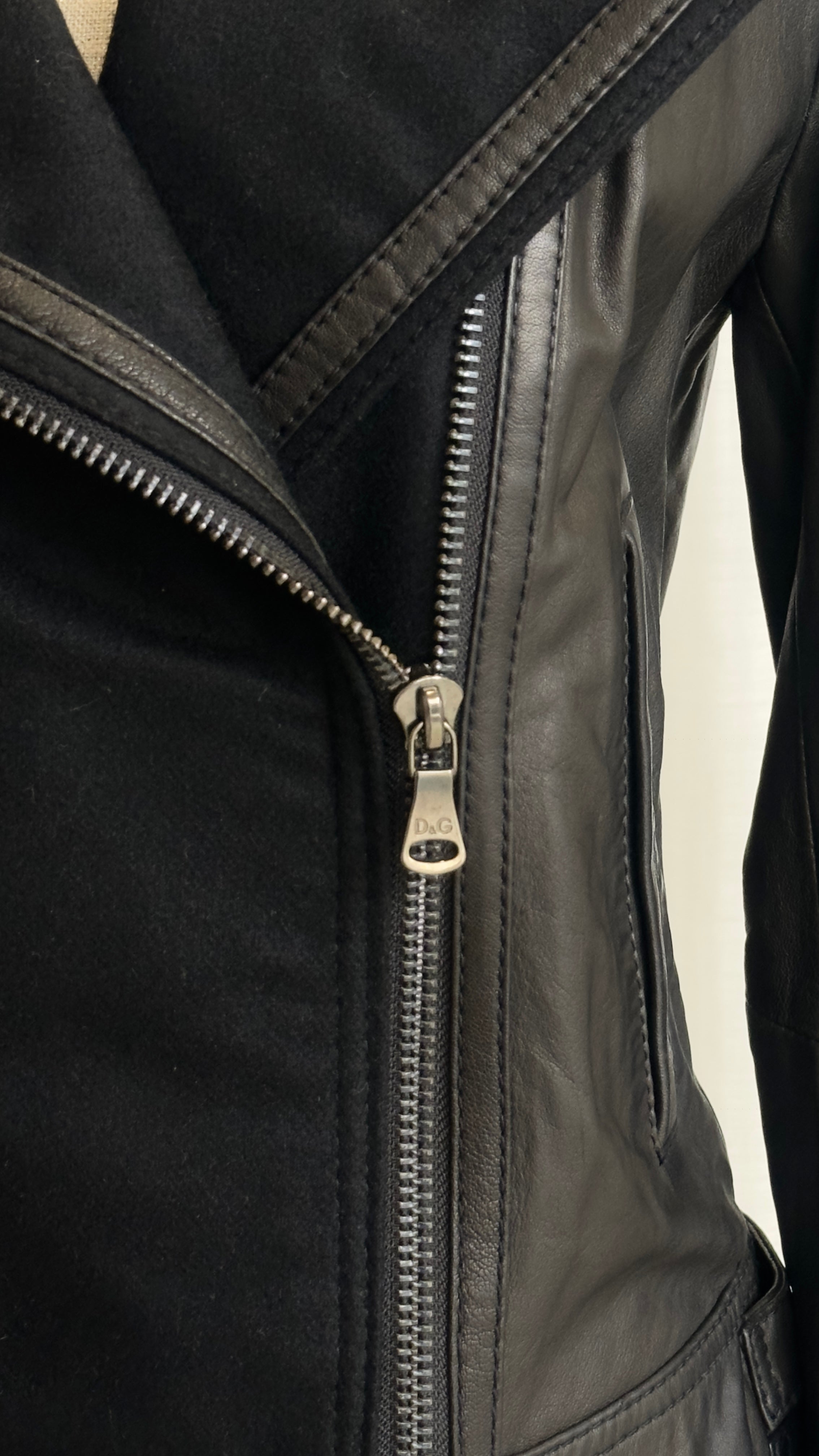 Dolce & Gabbana Leather Jacket In Black