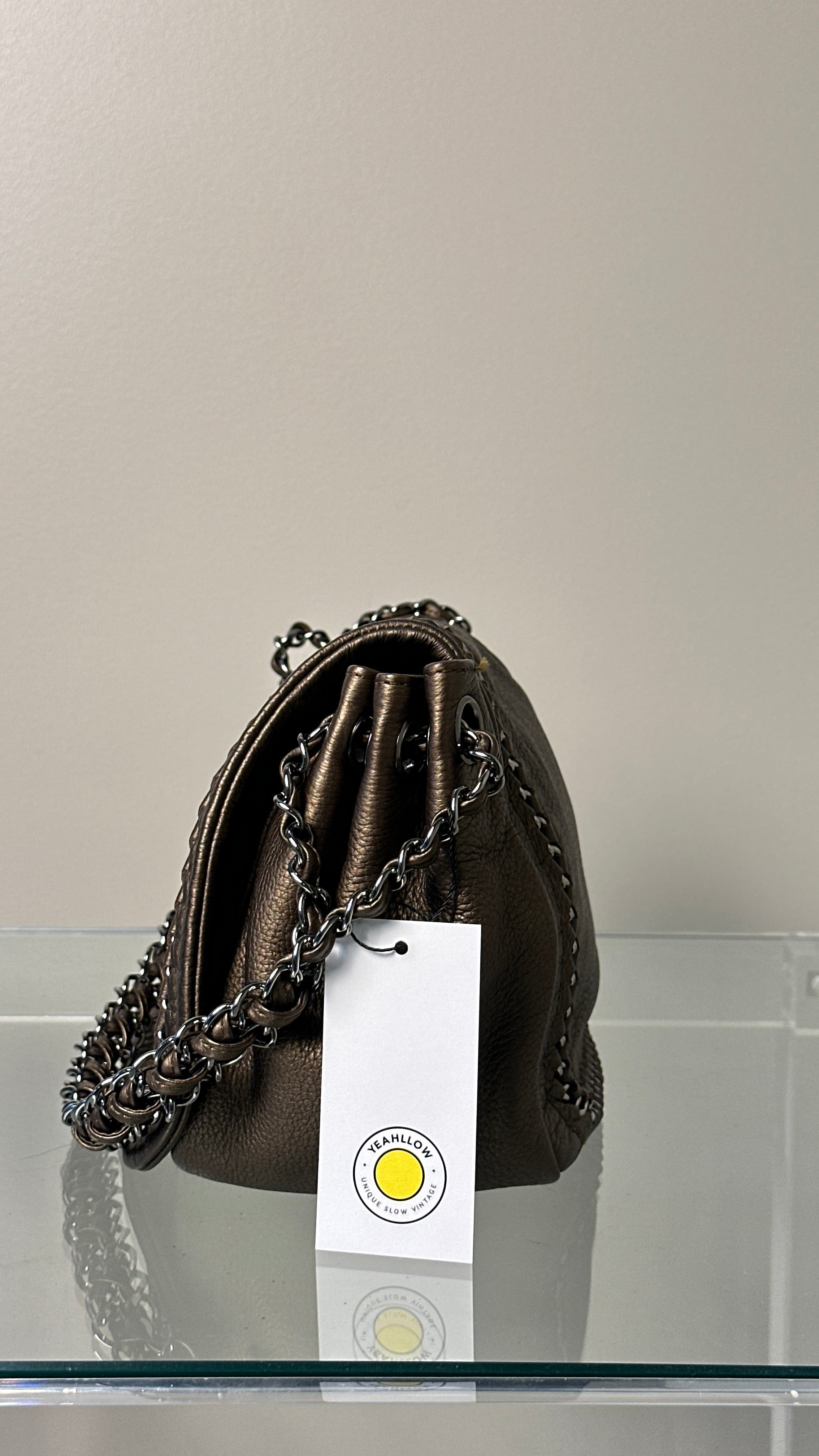 CHANEL LUXURY LINE LEATHER SINGLE FLAP IN BRONZE