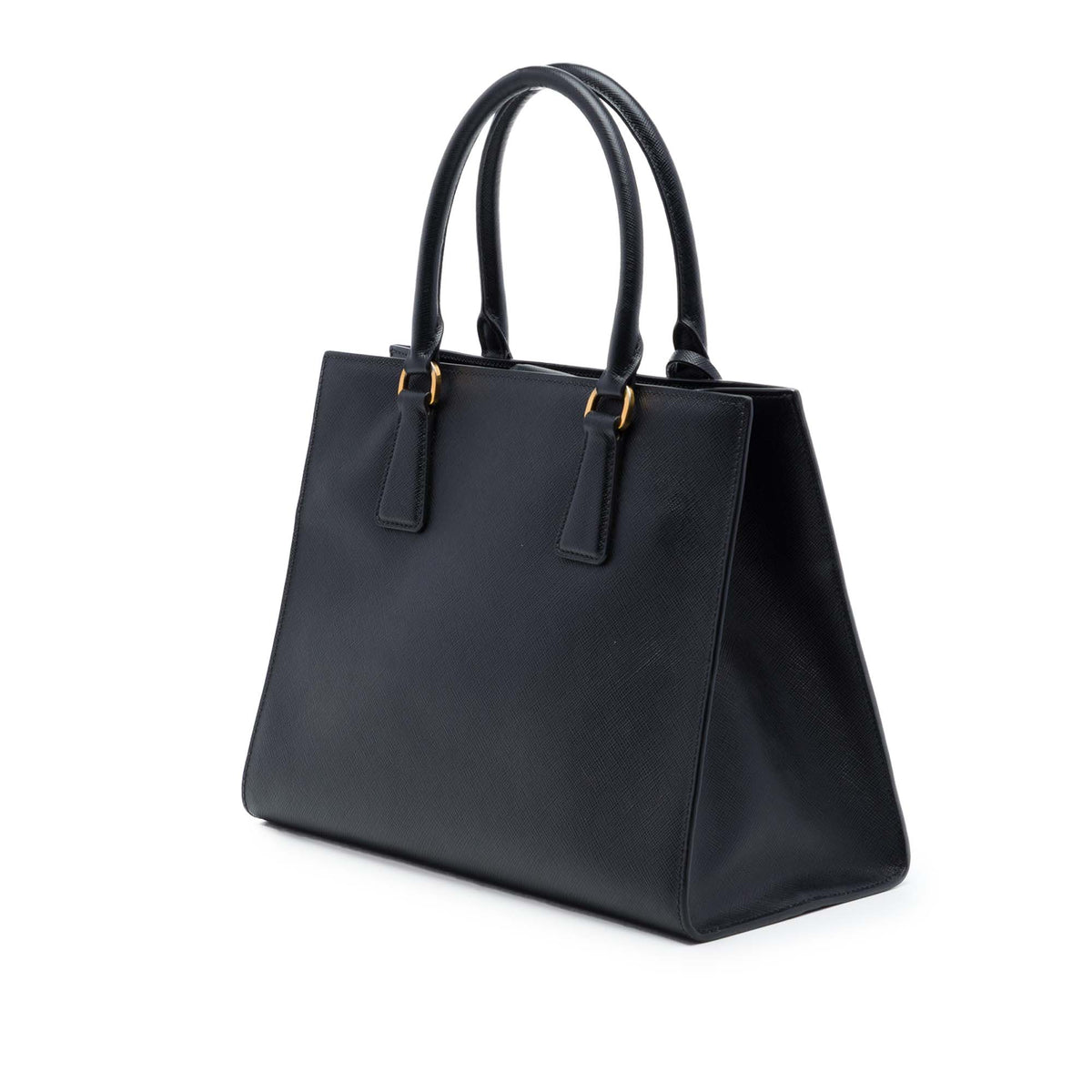 Prada Medium Saffiano Lux Open Convertible Tote in Black