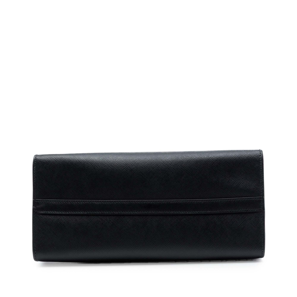 Prada Medium Saffiano Lux Open Convertible Tote in Black