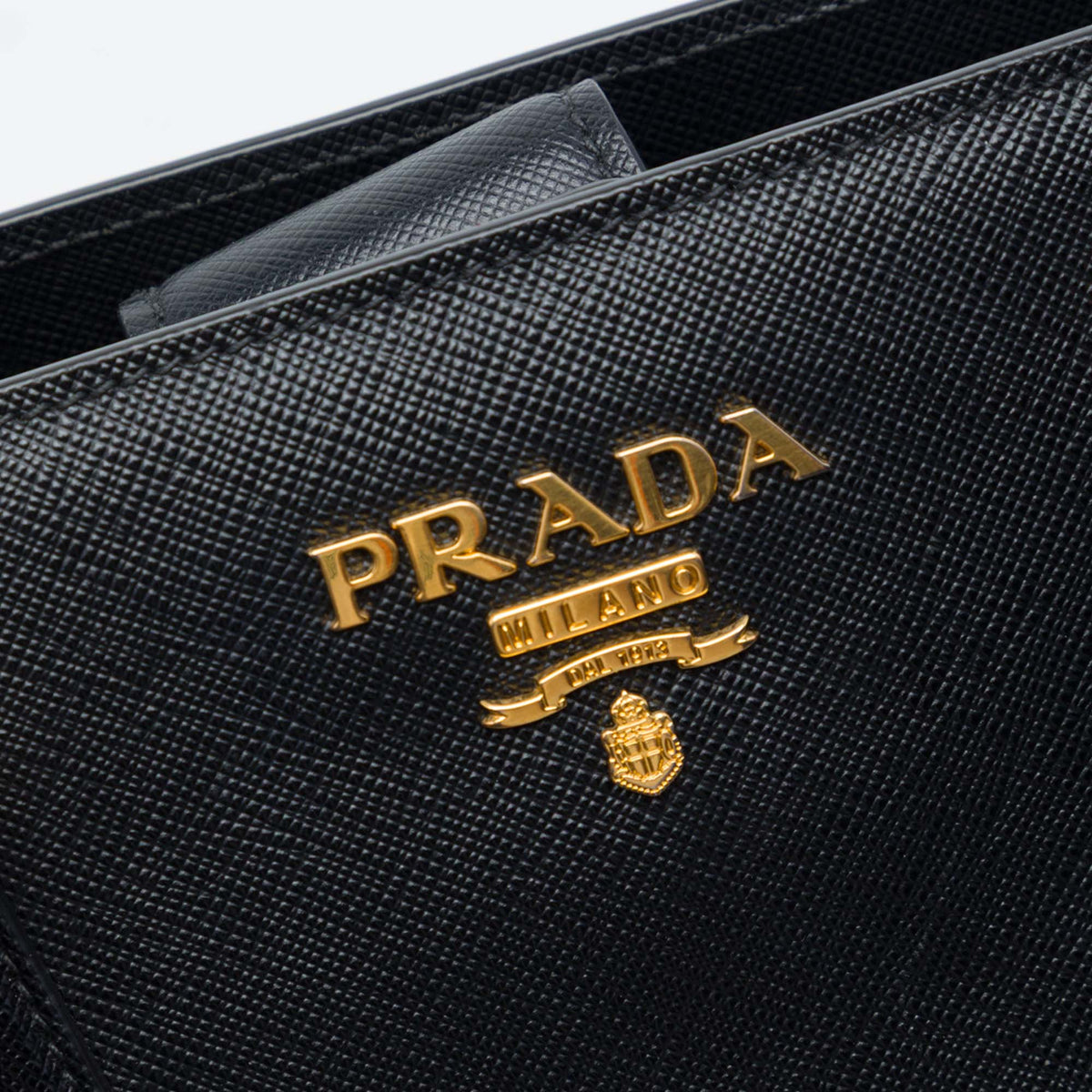 Prada Medium Saffiano Lux Open Convertible Tote in Black