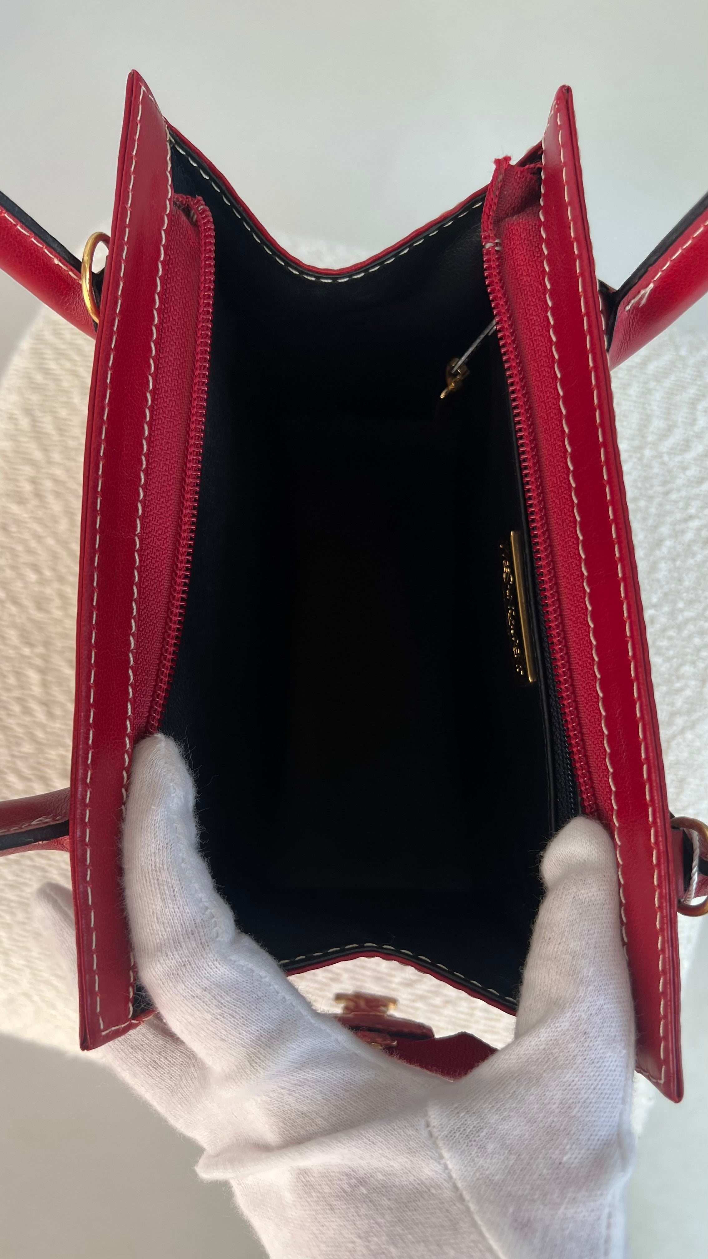 Saint Laurent Vintage Leather Satchel In Red