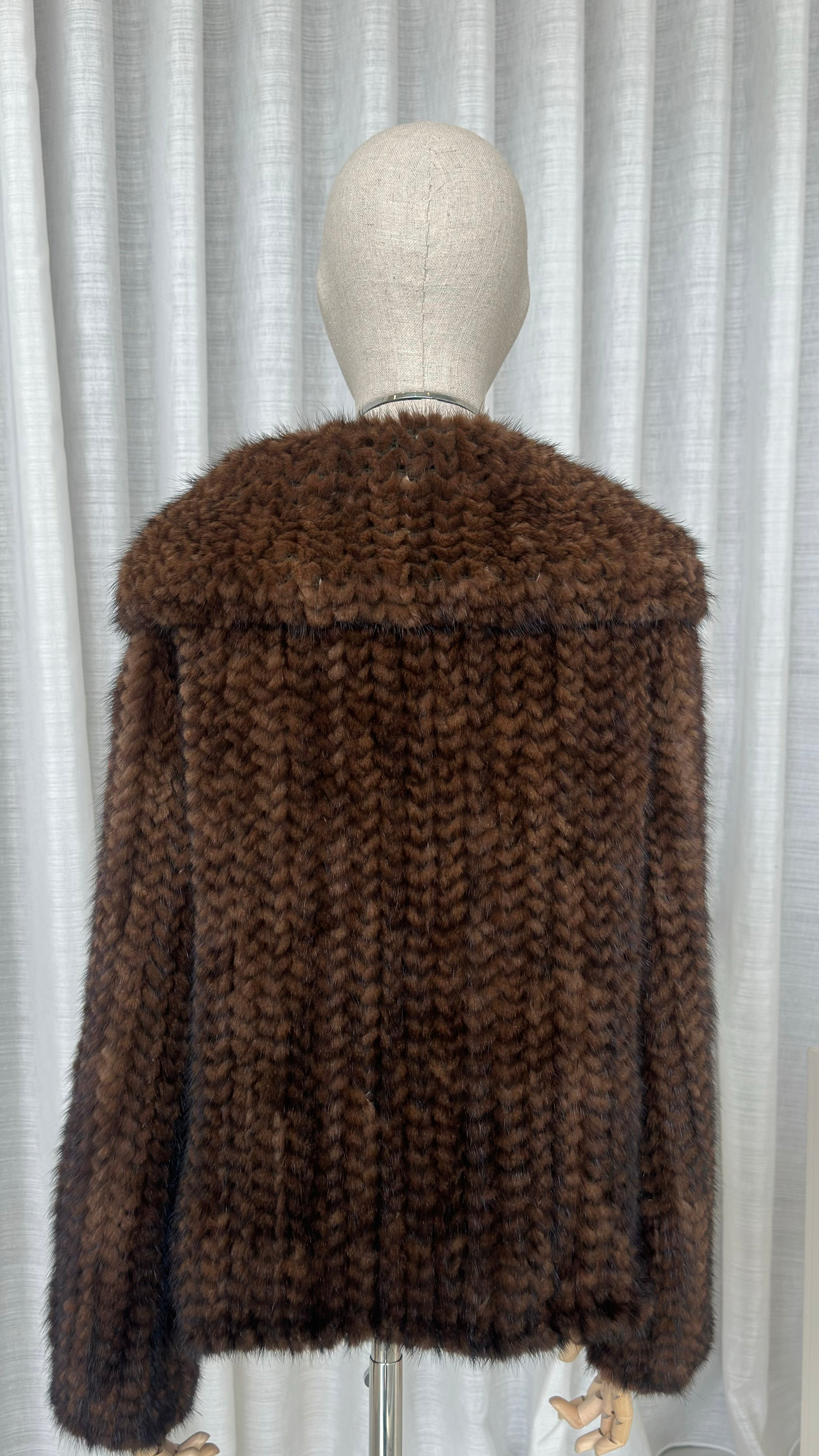 MINK FUR COAT JACKET IN BROWN